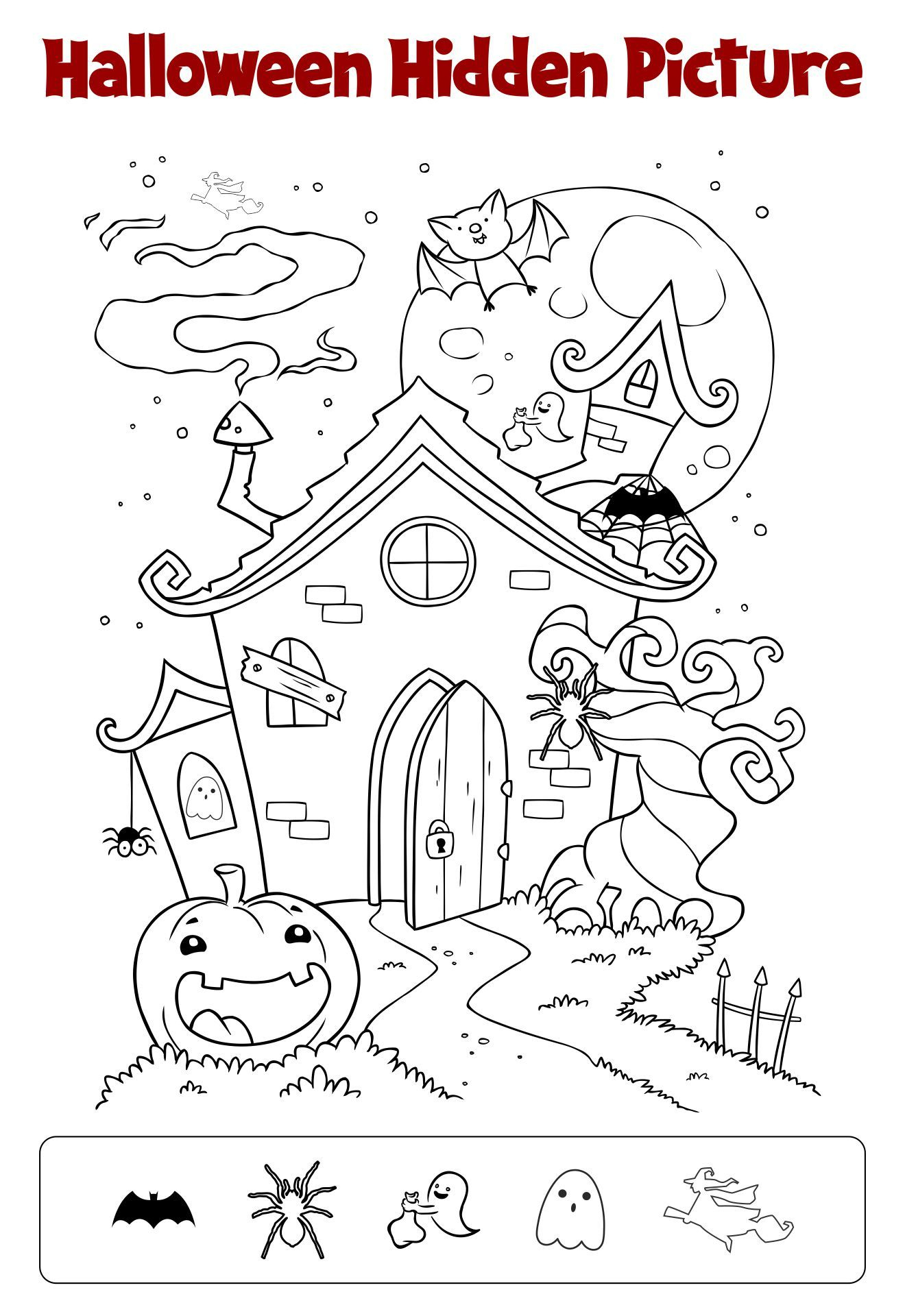 Halloween Hidden Objects - 15 Free Pdf Printables | Printablee with Halloween Hidden Pictures Free Printable