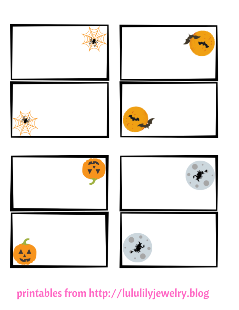 Halloween Place Cards Printables - Lululilyjewelry Blog with Printable Halloween Place Cards
