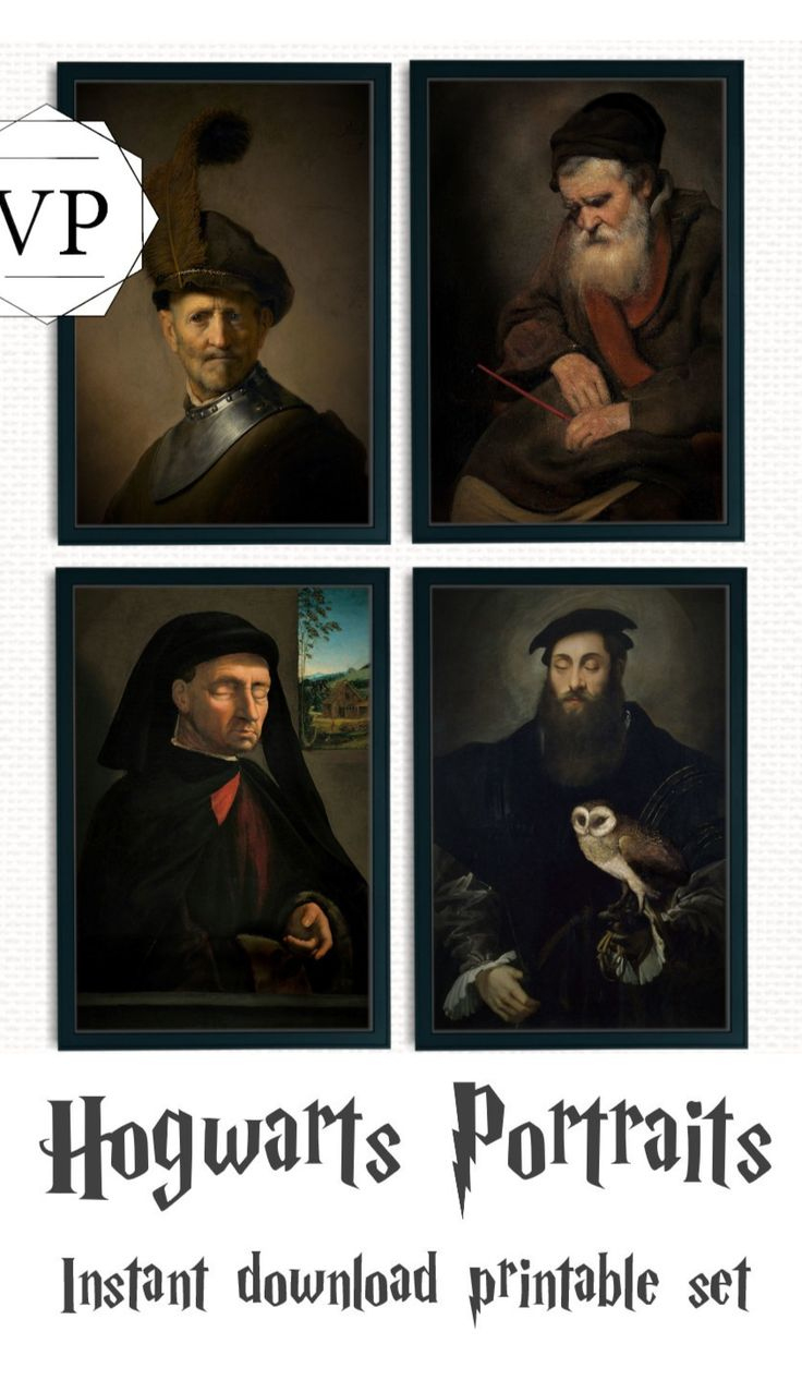 Harry Potter - Hogwarts Style Portraits. Instant Printable Party for Staircase Hogwarts Portraits Printable