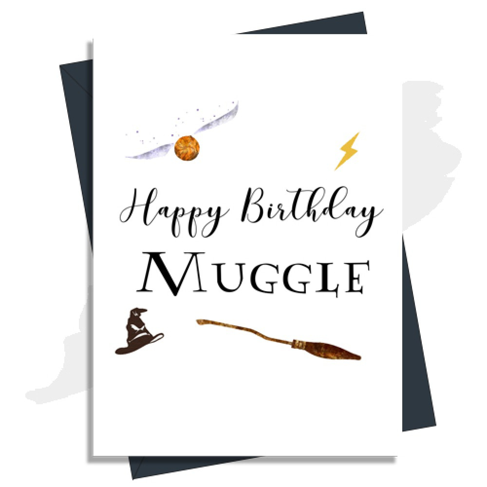 Harry Potter Inspired Birthday Card | Happy Birthday Muggle regarding Harry Potter Birthday Card Printable Free
