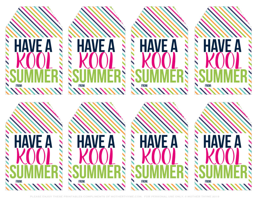 Have A Kool Summer – Free Printable Tags - Mother Thyme pertaining to Have a Krazy Kool Summer Free Printable