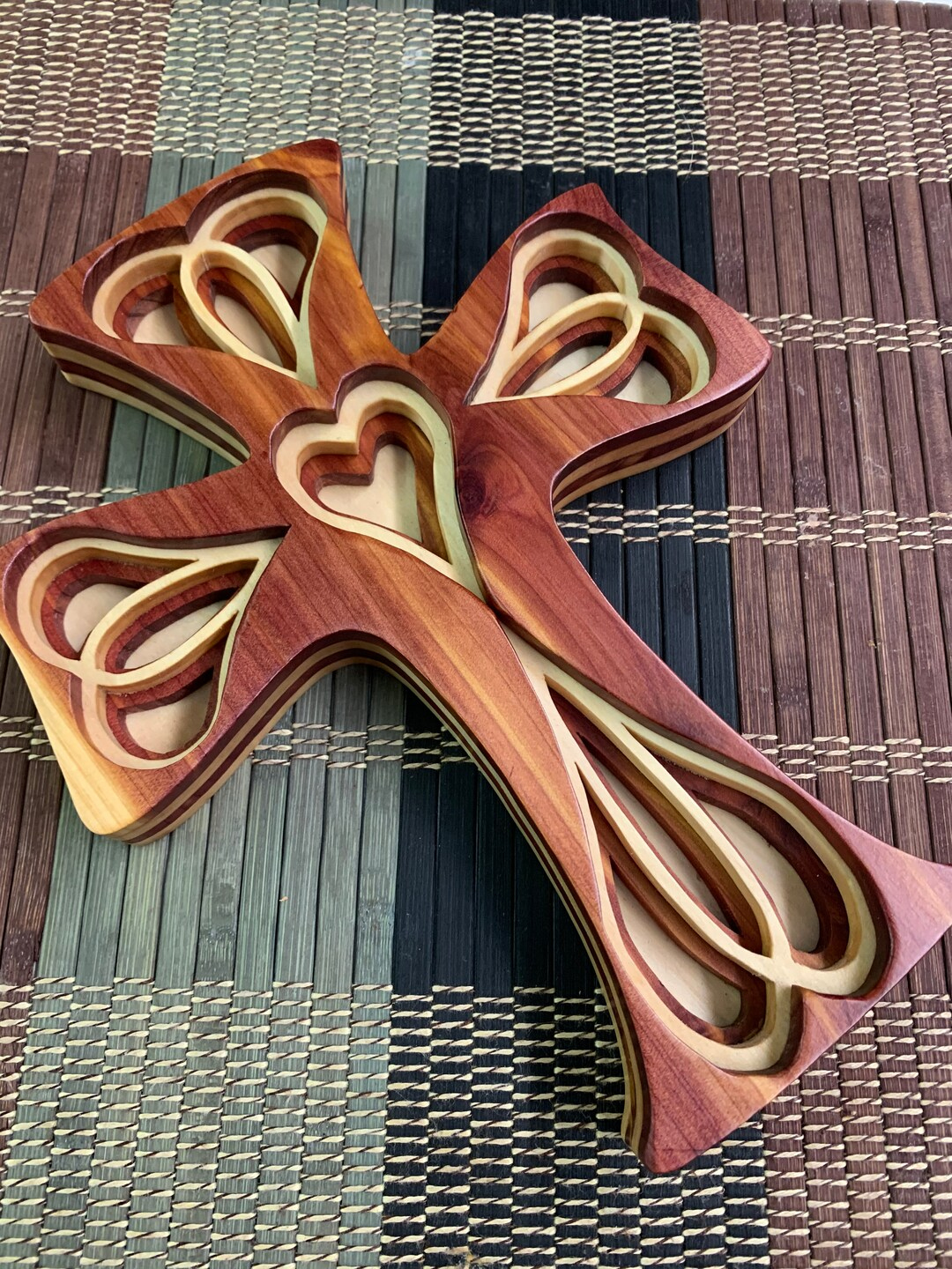 Heart Cross Scroll Saw Pattern Christmas Mothers Day Laser Cnc Pdf intended for Free Printable Scroll Saw Cross Patterns