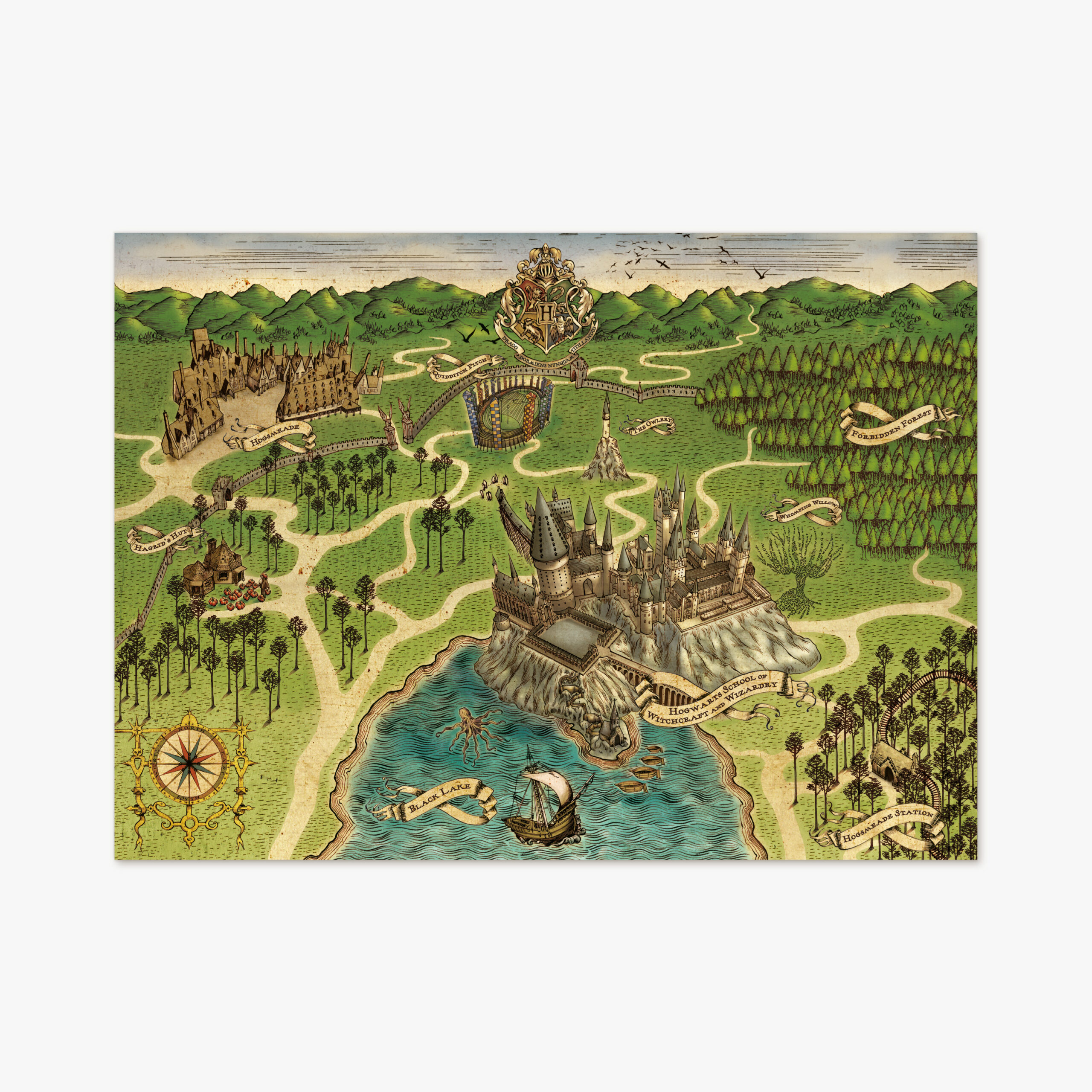 Hogwarts - Map Of Hogwarts School Of Witchcraft &amp;amp; Wizardry - Minalima for Printable Map Of Hogwarts