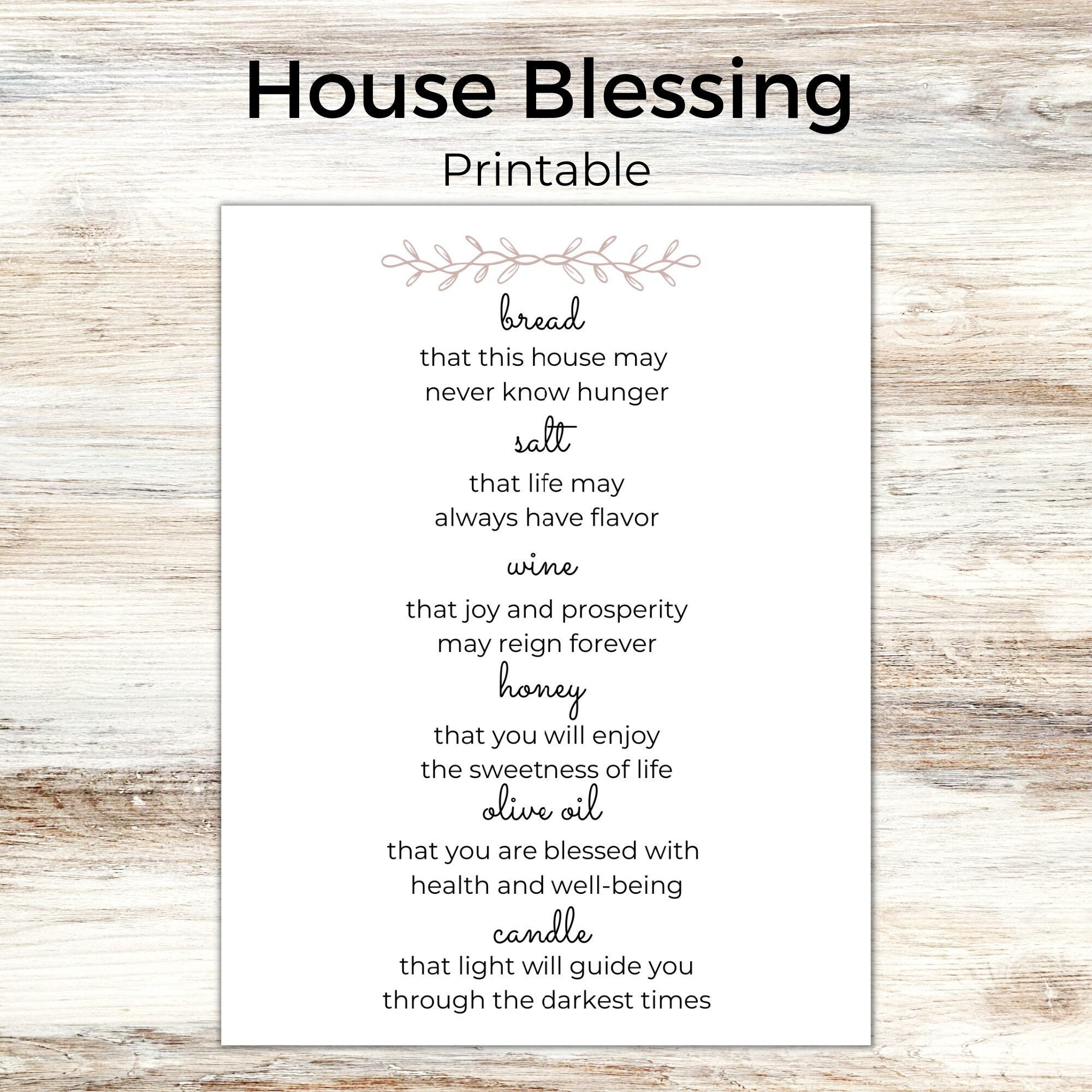 Housewarming Printable| House Blessing Printable| Bread, Salt, Wine| New Neighbors| New Homeowners| Pdf for Free Printable Housewarming Poem
