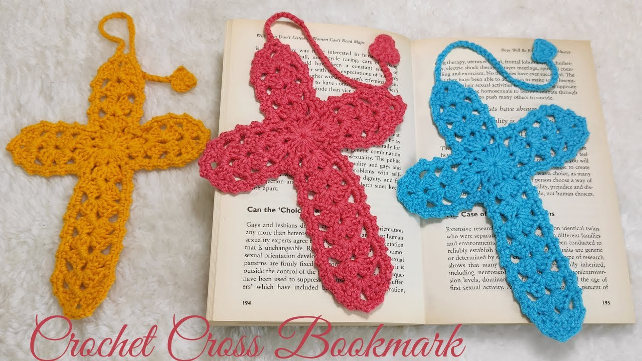 How To Crochet A Cross Bookmark ✔ Crochet Cross For Easter✔ Crochet Cross For Christmass ✔ for Beginner Free Printable Crochet Cross Bookmark Patterns