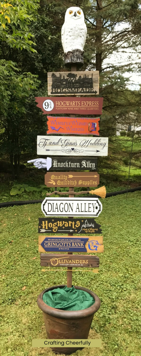 How To Make A Diy Harry Potter Directional Sign For A Wedding Or Party with Harry Potter Directional Sign Printable Free