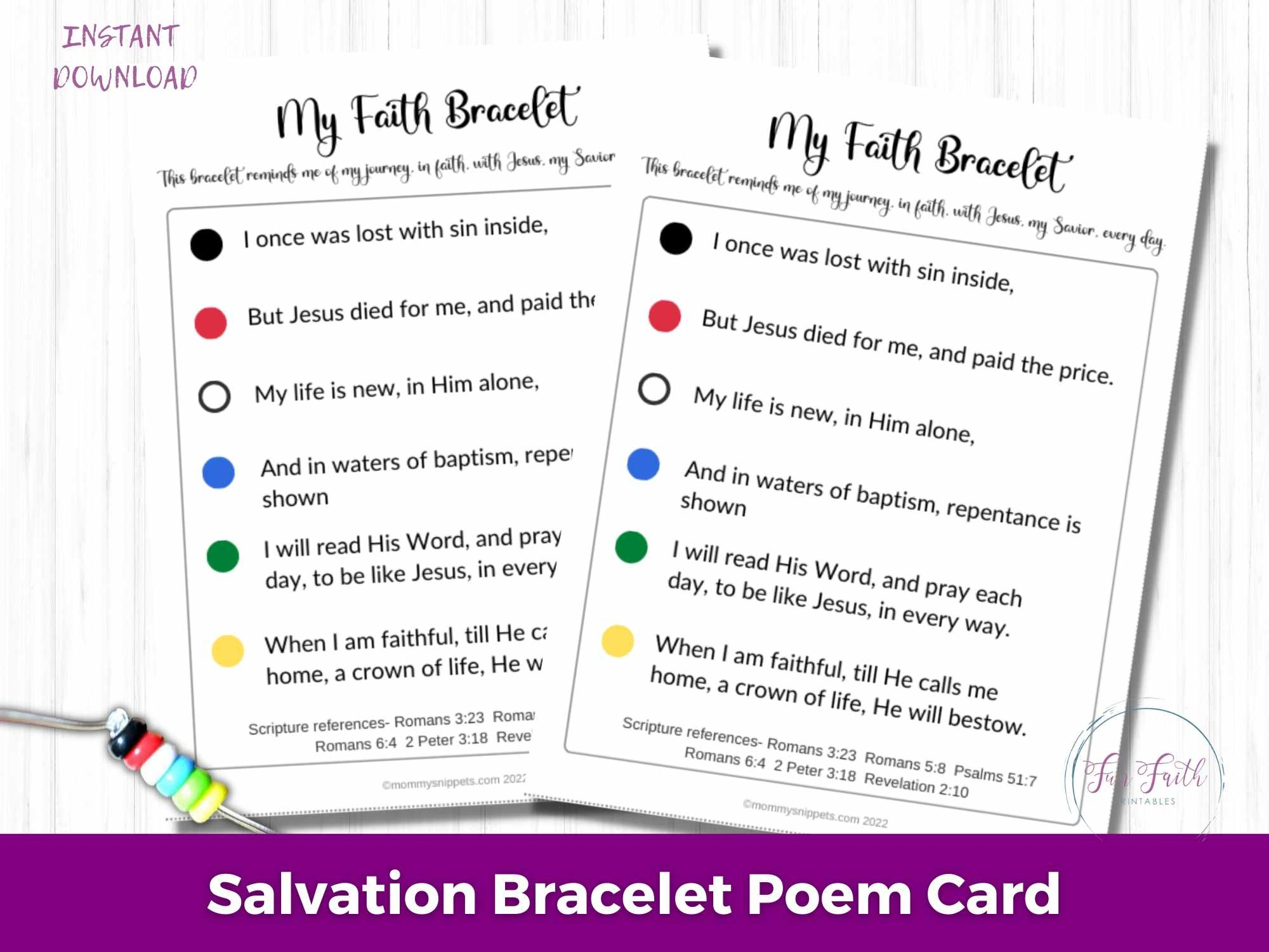 How To Make Faith Bracelets (+ A Salvation Bracelet Printable) with regard to Free Printable Salvation Bracelet Cards