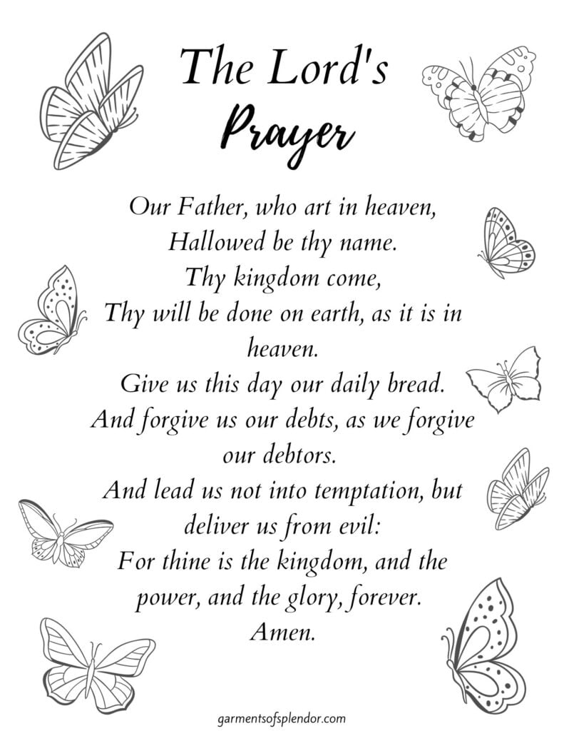 How To Pray The Lord&amp;#039;S Prayer With Power (Free Printables Inside!) - inside Free Printable Copy Of The Lord&amp;#039;S Prayer