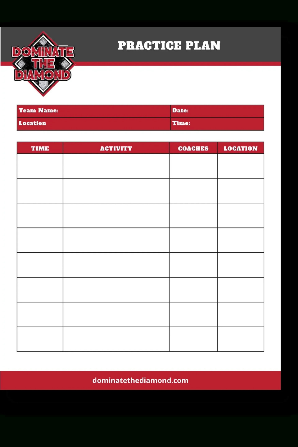 How To Run The Perfect Baseball Practice: Free Practice Plan Template for Printable Baseball Practice Template