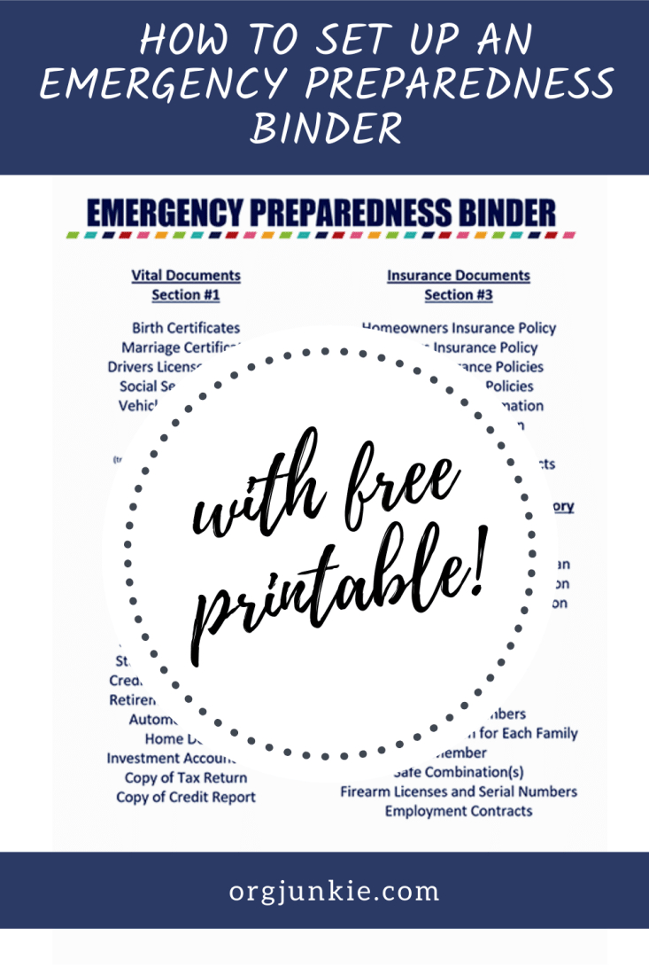 How To Set Up An Emergency Preparedness Binder + Free Printable regarding Emergency Binder Printables Free