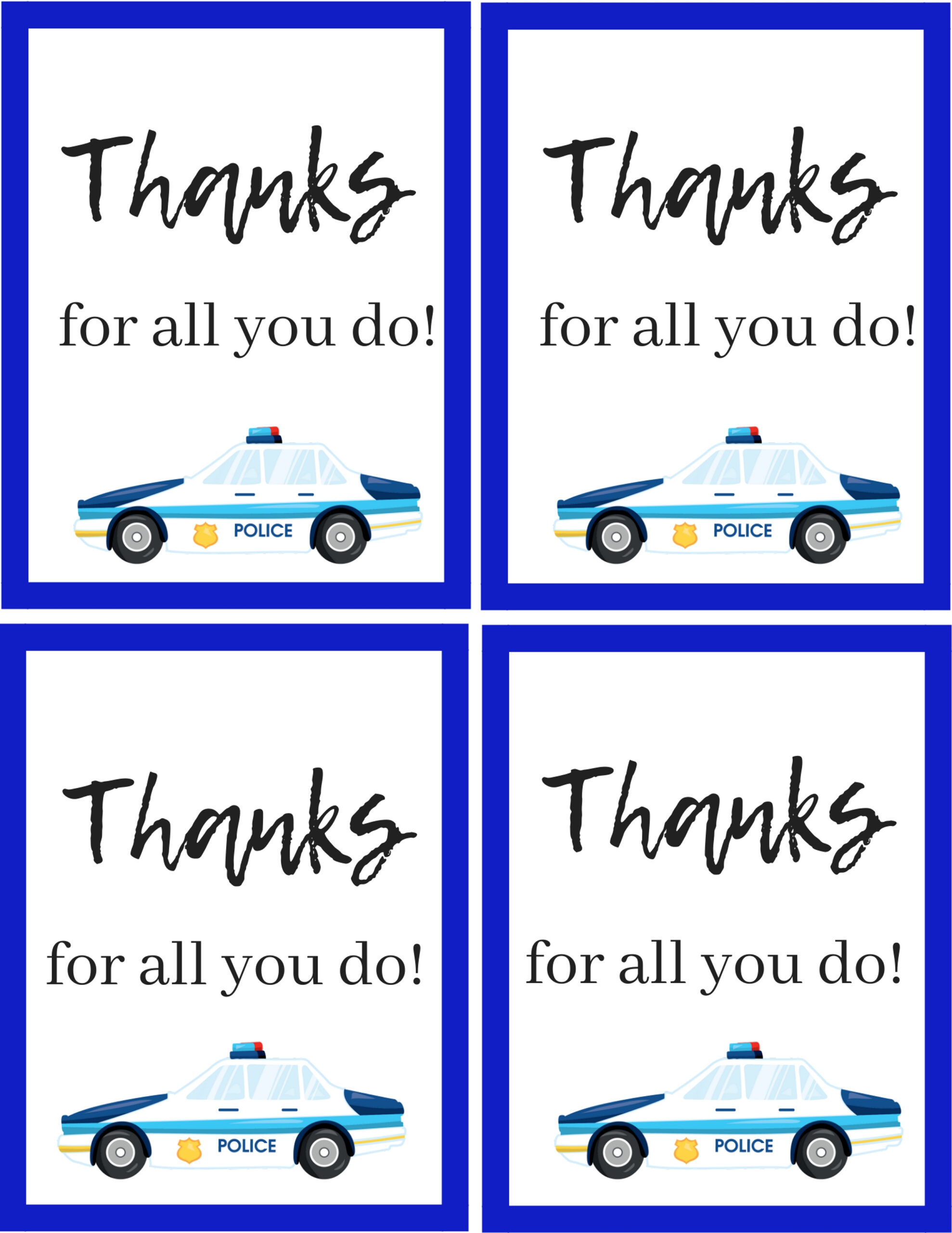 How To Thank A Police Officer (With A Free Police Printable) in Free Printable Thank You Cards For Police Officers