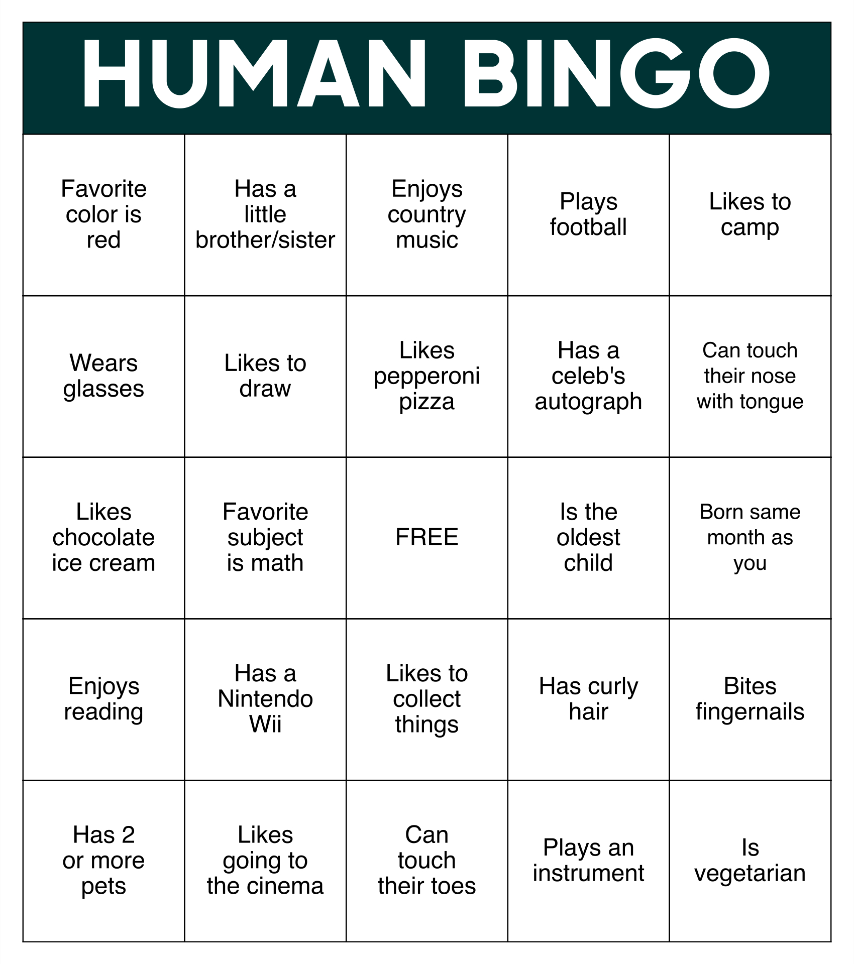 Human Bingo Templates - 20 Free Pdf Printables | Printablee with Funny Bingo Card Ideas
