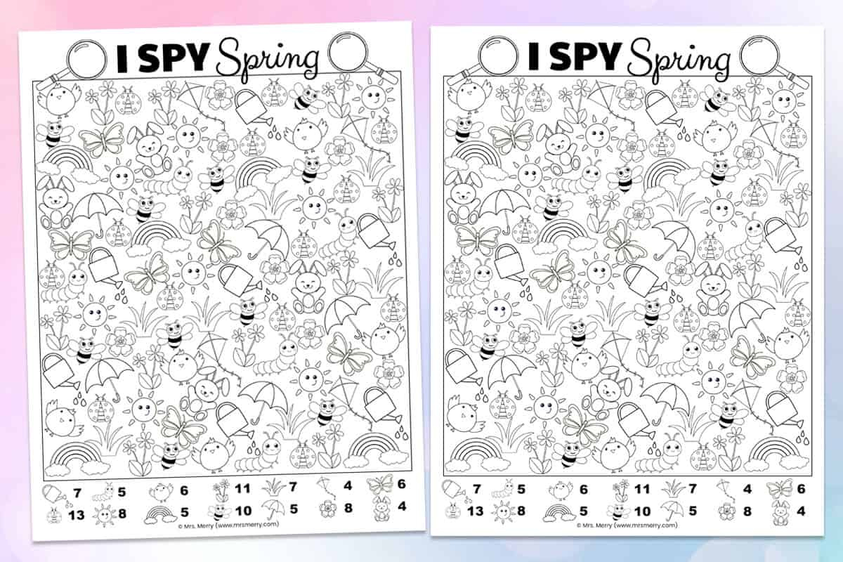I Spy Game For Spring Free Printable | Mrs. Merry within I Spy Free Printables