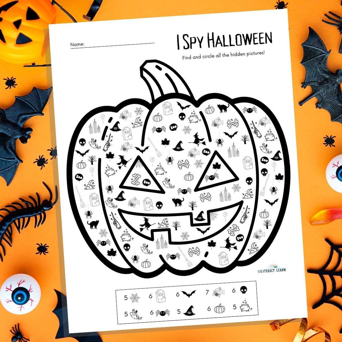 I Spy Halloween Activity Sheet - Free Printable! - Literacy Learn intended for Halloween Hidden Pictures Free Printable