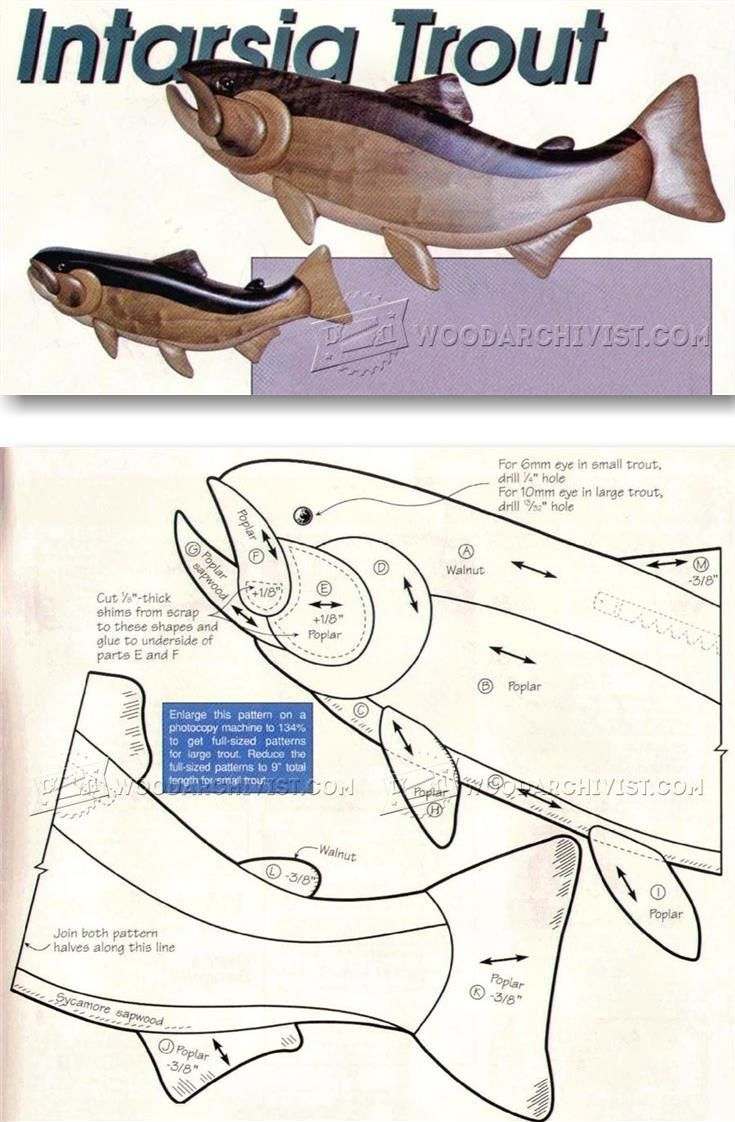 Intarsia Trout - Intarsia Projects, Tips And Techniques with regard to Printable Fish Wood Carving Patterns