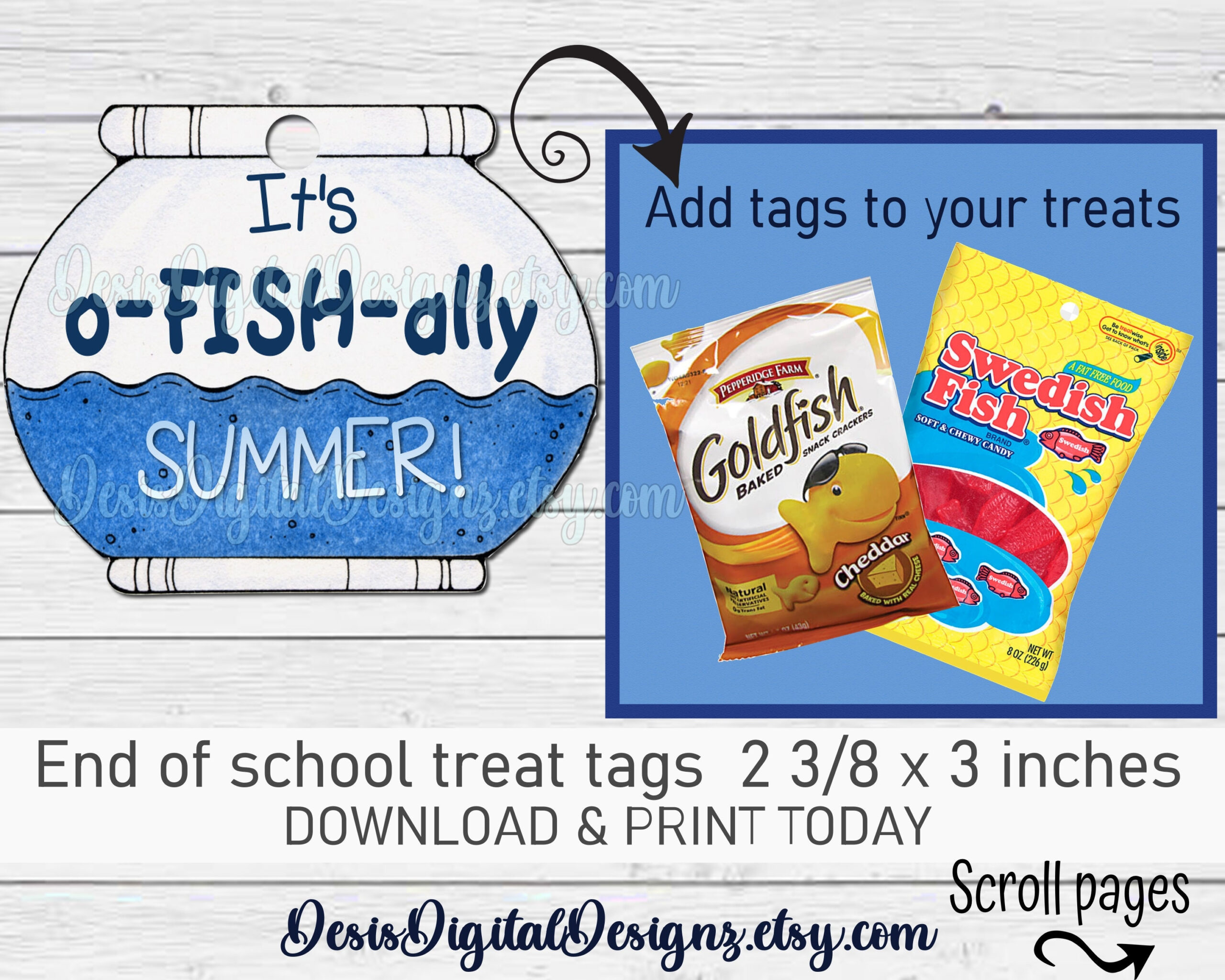 It&amp;#039;S O-Fish-Ally Summer Tags Treat Tags Last Day Of School Gifts regarding It&amp;#039;S O Fish Ally Summer Free Printable
