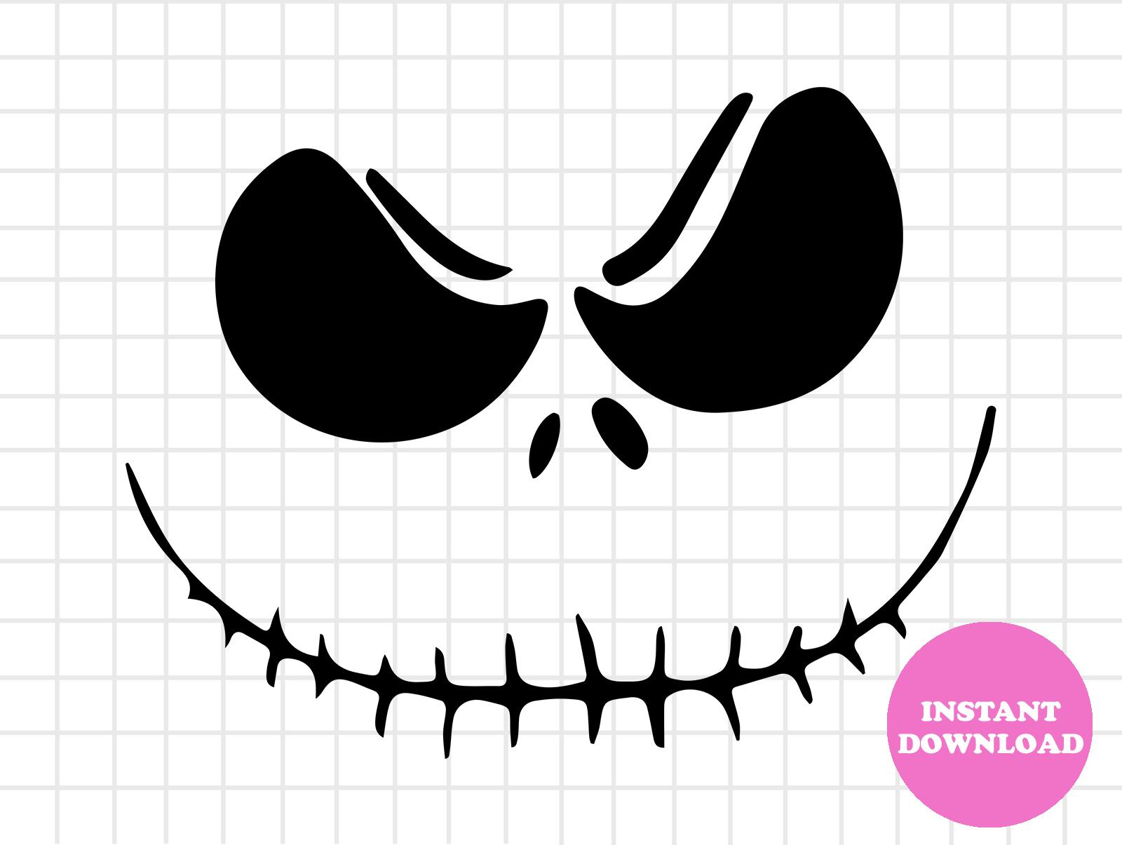 Jack Skellington Face Template - Etsy Canada regarding Printable Template Jack Skellington Face
