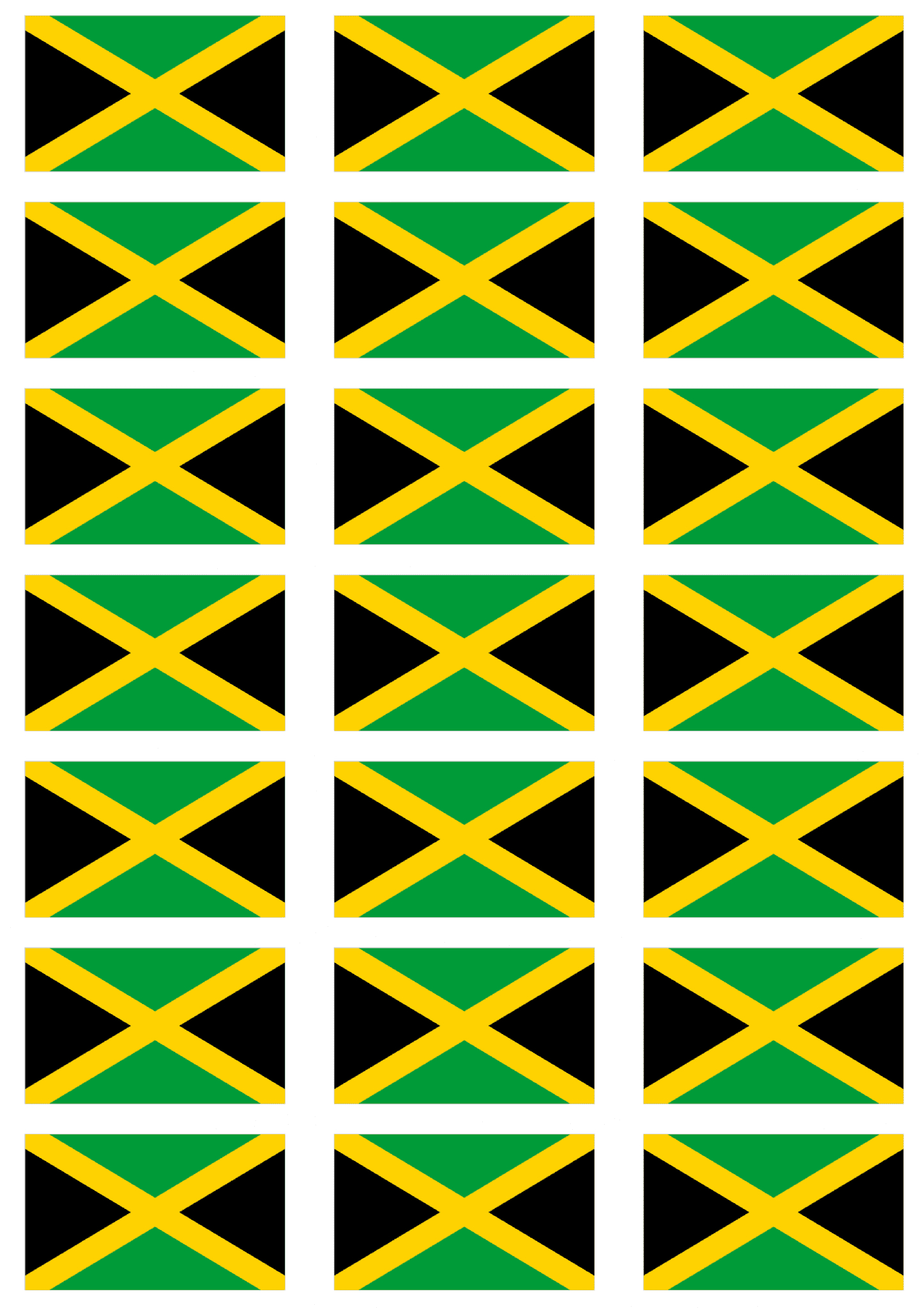 Jamaica Flag Stickers - 21 Per Sheet within Flag Of Jamaica Printable