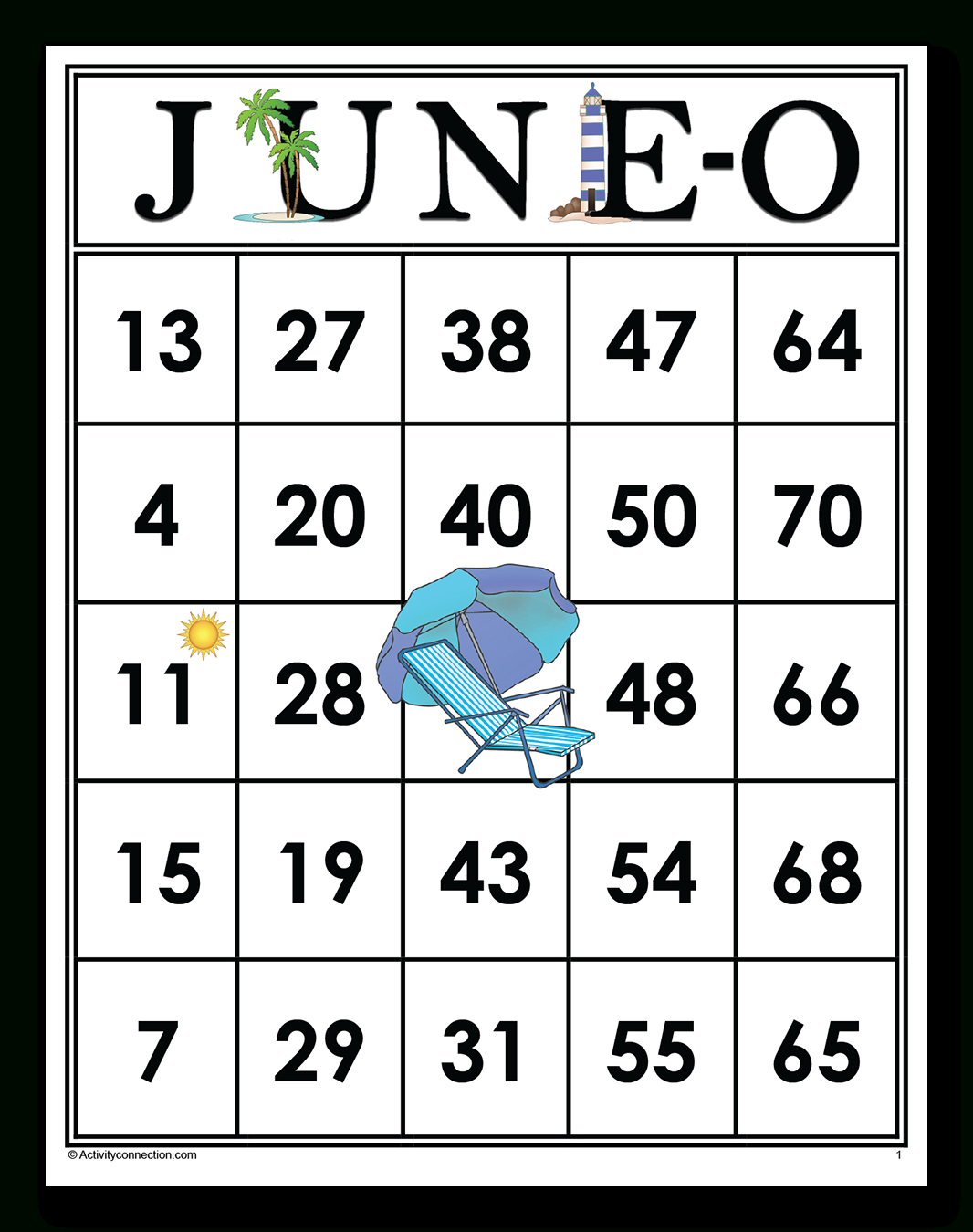 June-O Bingo Cards (Printable) - Activity Connection with Activity Connection Bingo Cards