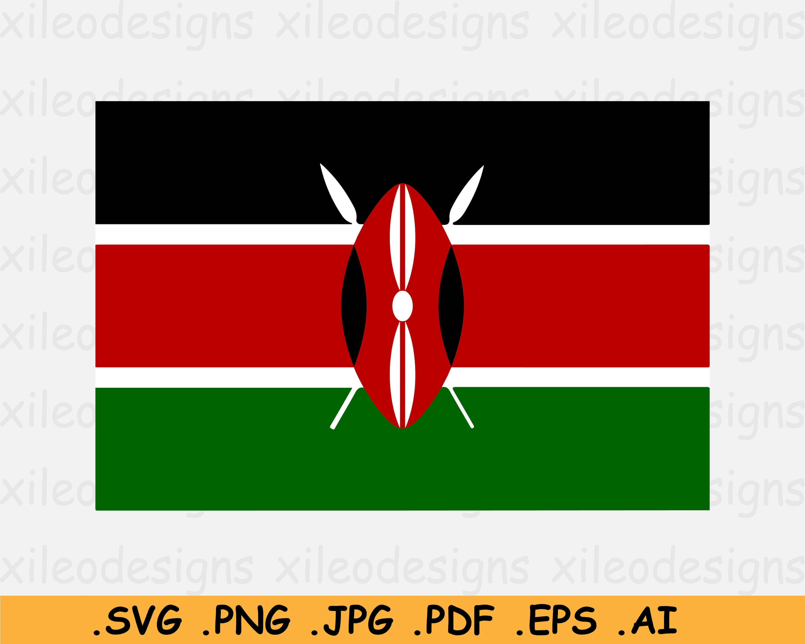 Kenya National Flag Svg, Kenyan Nation Country Banner, Cricut Cut File, Digital Download, Clipart Vektor Grafik Icon - Eps Ai Png Jpg Pdf for Printable Flag of Kenya