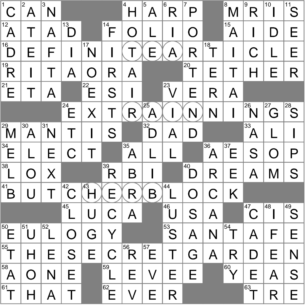 La Times Crossword 18 Jun 25, Wednesday - Laxcrossword regarding La Times Crossword Printable 2018