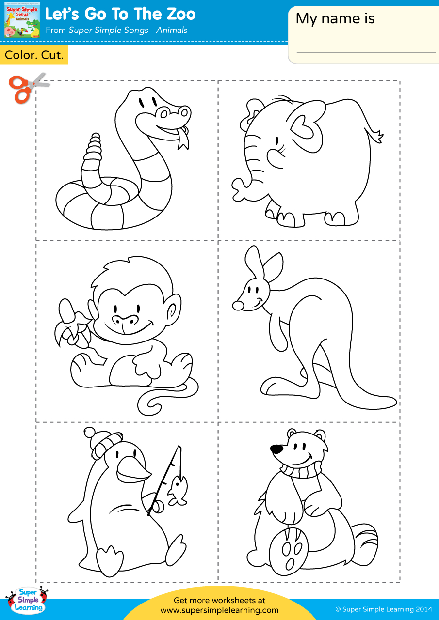 Let&amp;#039;S Go To The Zoo Worksheet - Color, Cut, &amp;amp; Paste - Super Simple for Free Zoo Printables For Preschool