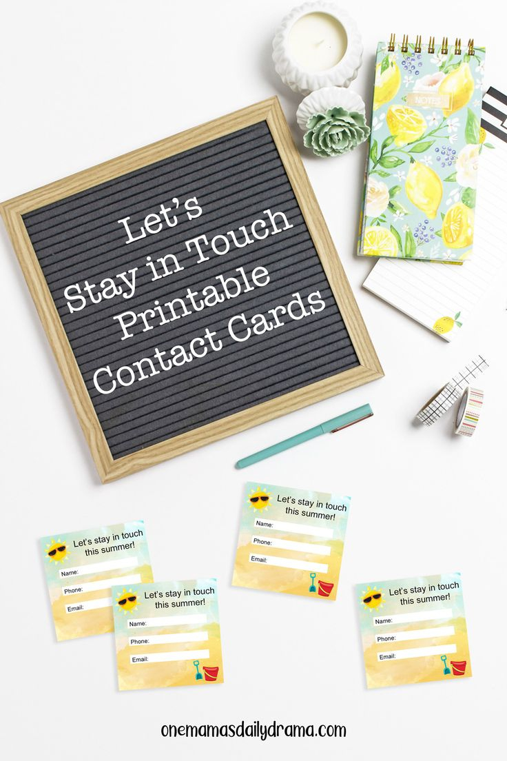 Let&amp;#039;S Stay In Touch Printable Contact Cards for Free Printable Keep In Touch Cards