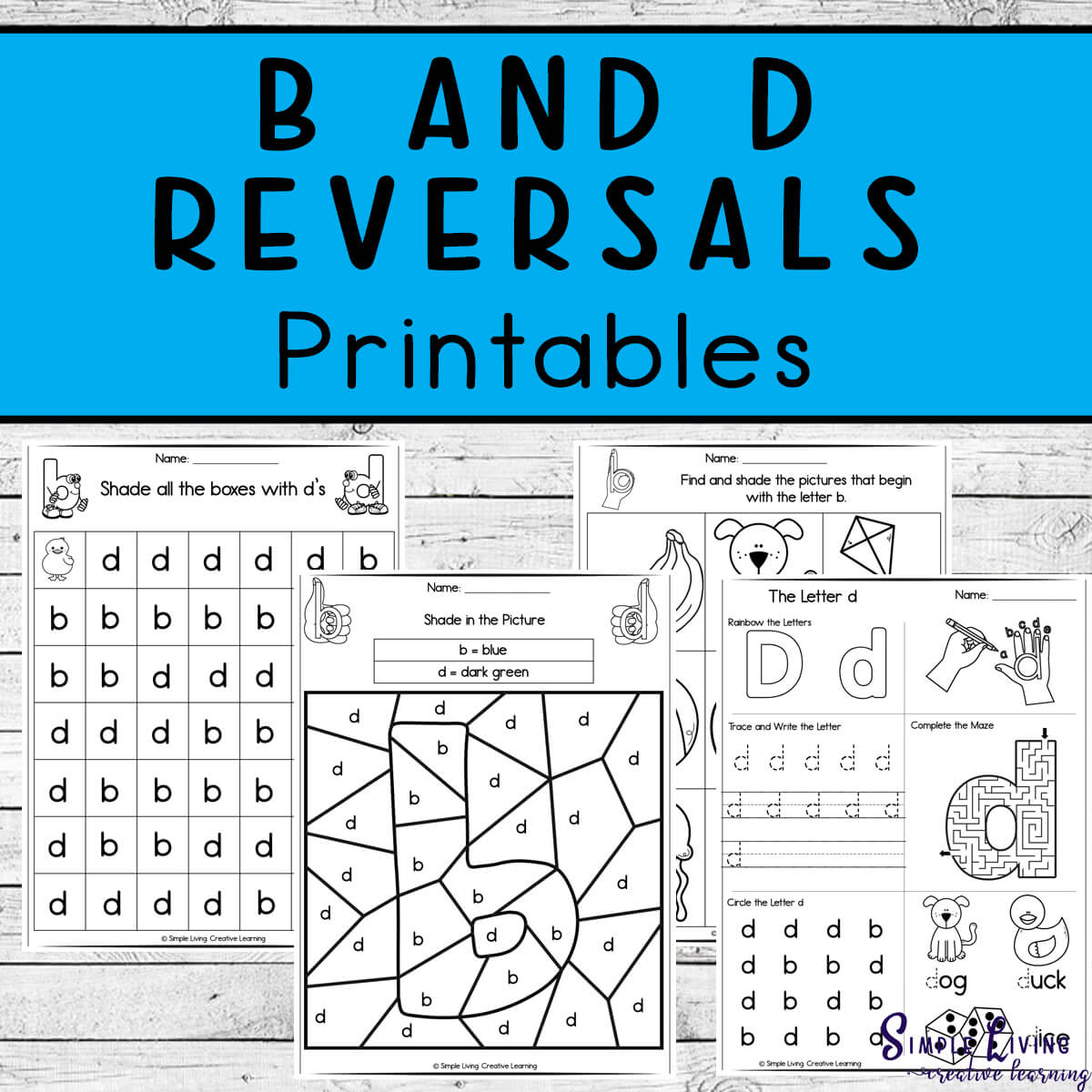 Letter B And D Reversal Printables - Simple Living. Creative Learning inside Free Printable B and D Letter Reversal Worksheets