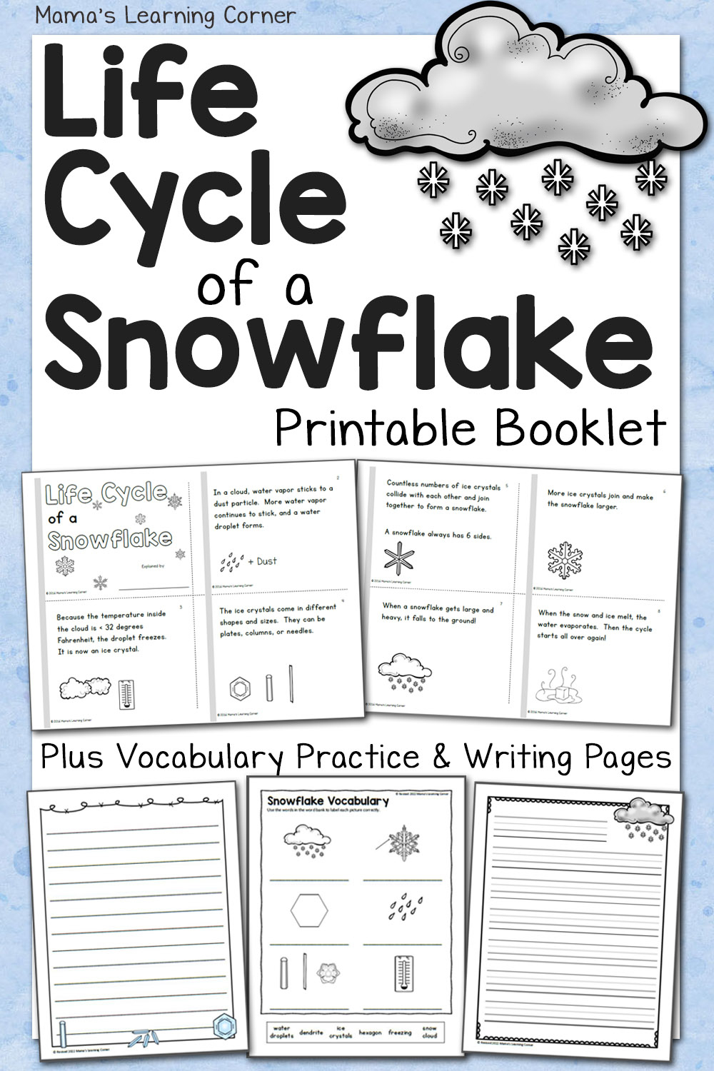 Life Cycle Of A Snowflake Booklet - Mamas Learning Corner with regard to Life Cycle of a Snowflake Free Printable