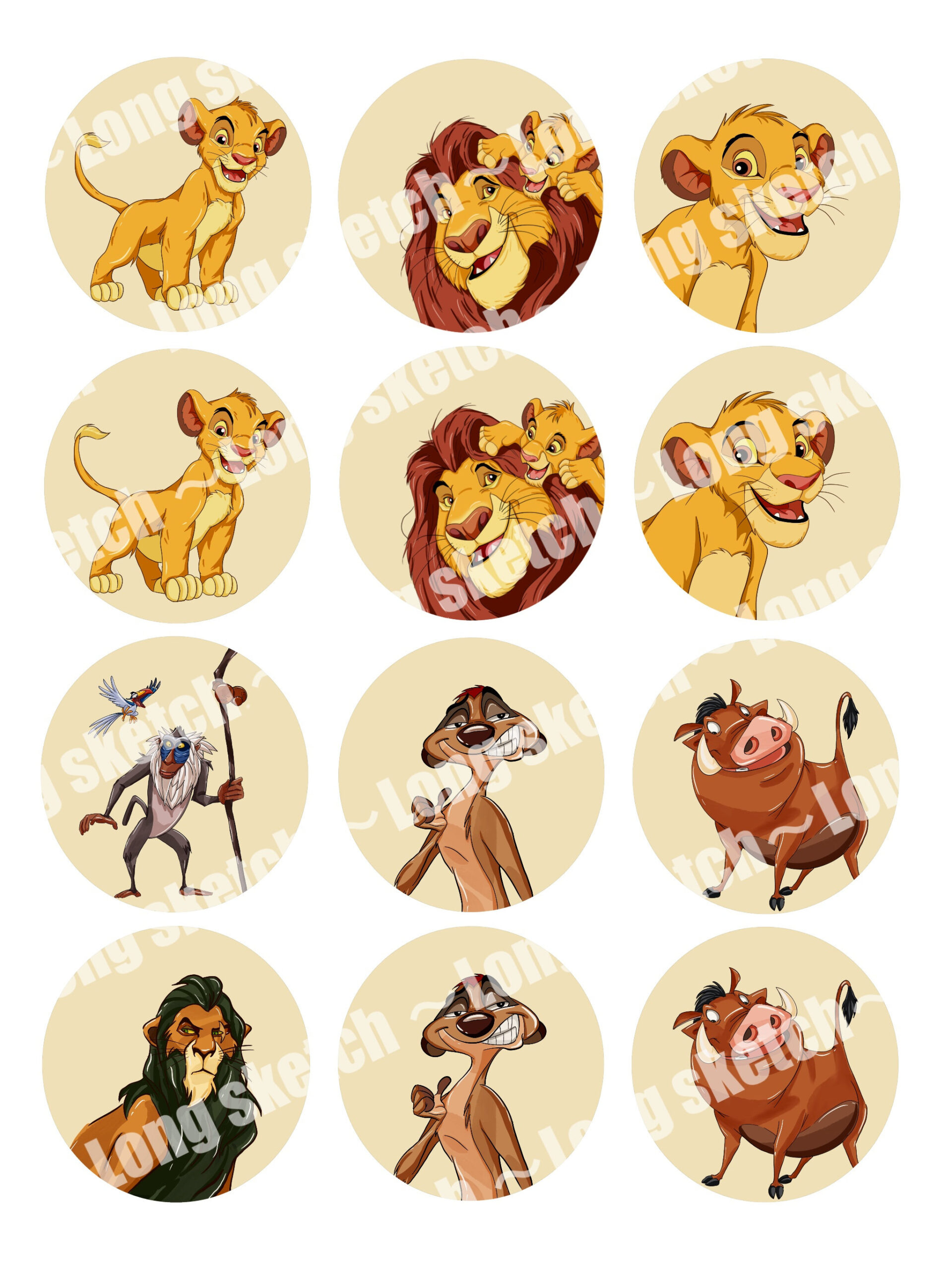 Lion King Birthday Cupcake Toppers ,Centrepiece,Cake Topper intended for Free Printable Lion King Cupcake Toppers