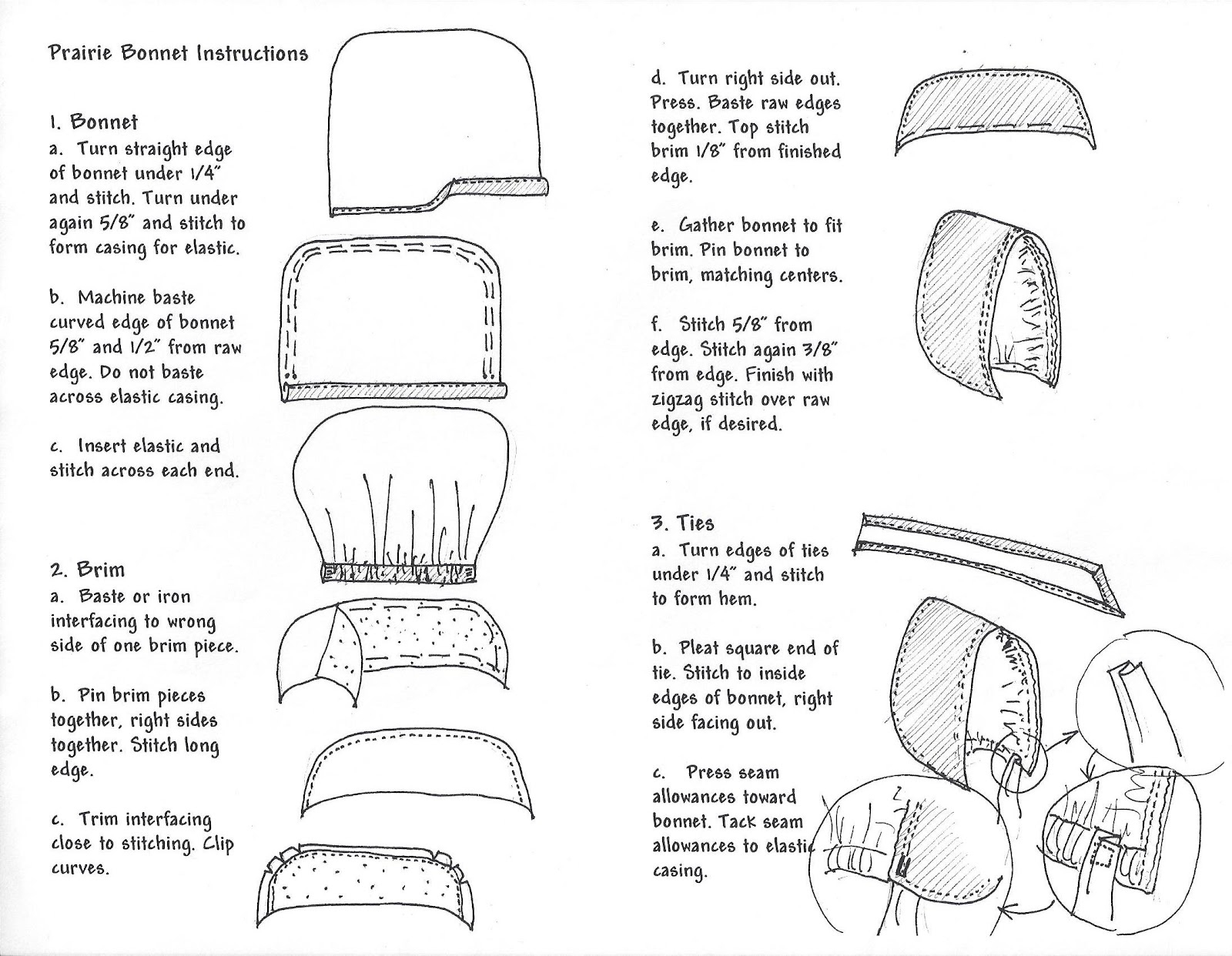 Little House Club Online: Instructions To Make Your Own Bonnet in Printable Pioneer Bonnet Pattern Free