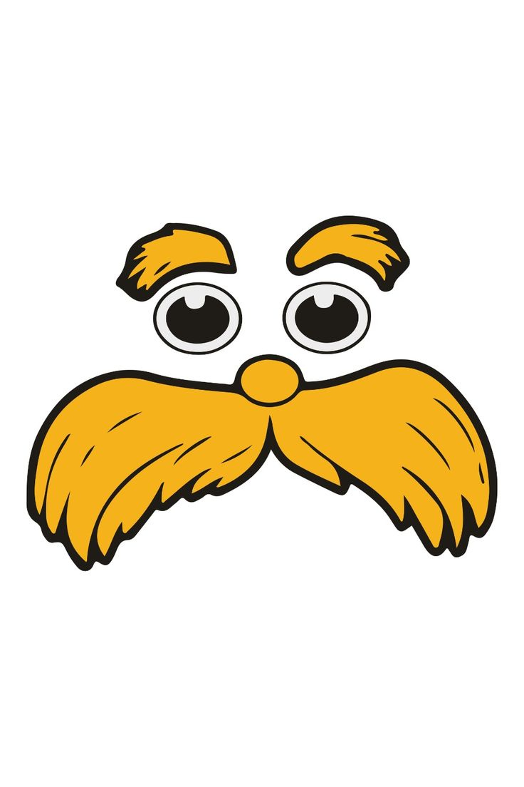 Lorax Face Svg | Dr Seuss Svg regarding Free Printable Lorax Mustache