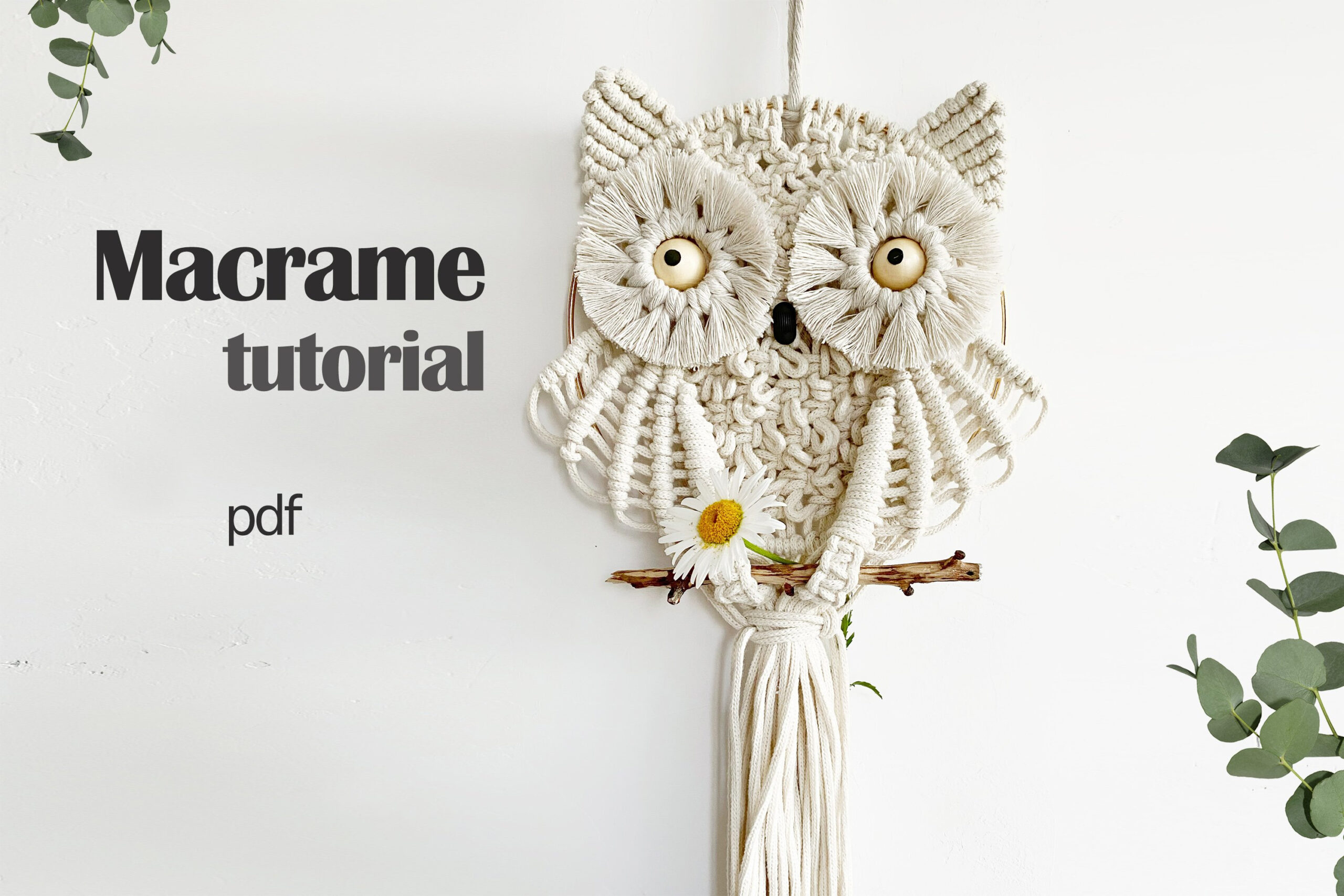 Macrame Owl Wall Hanging Pattern, Boho Decor (2051016) with regard to Printable Macrame Owl Pattern Free