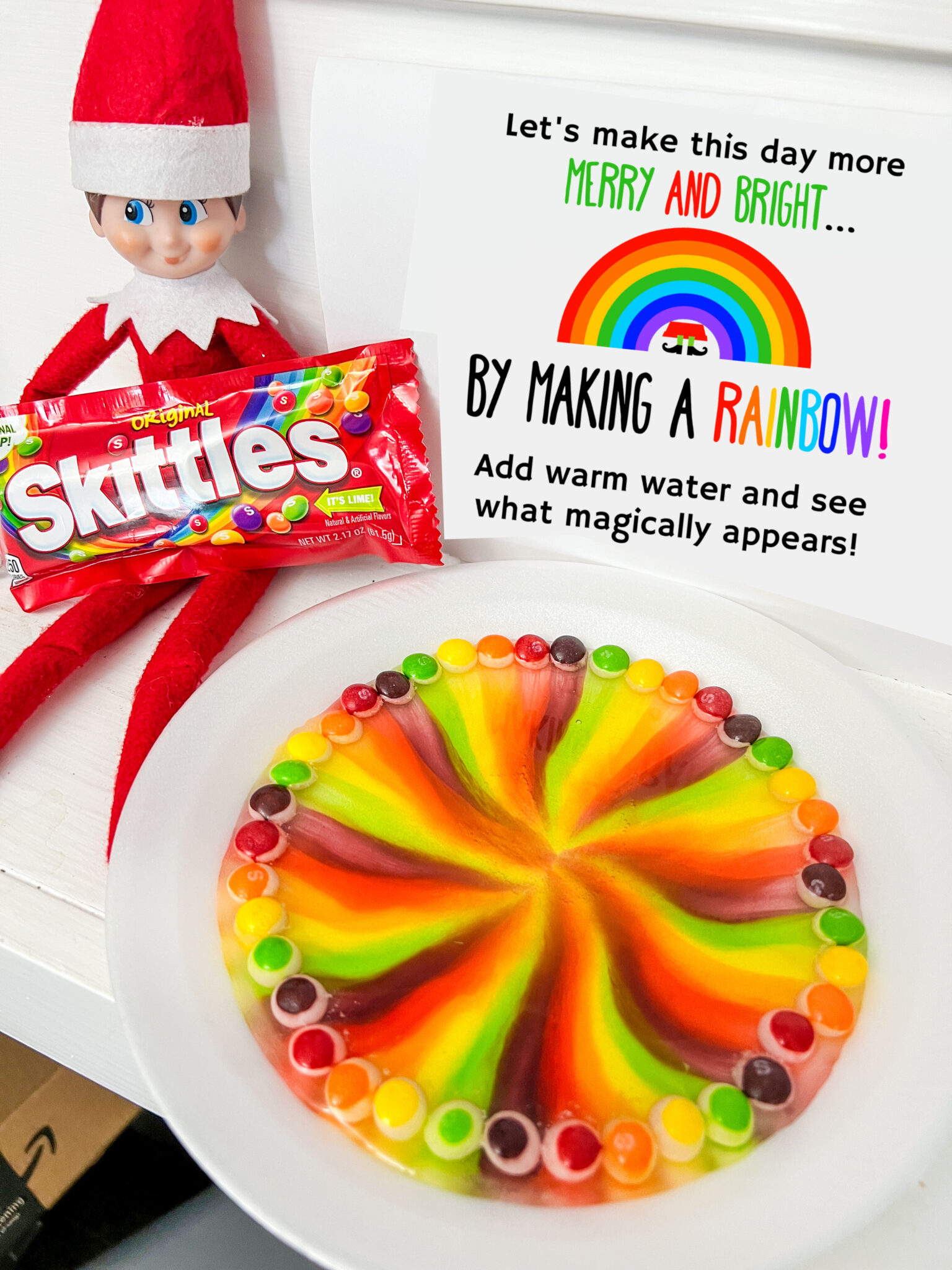 Magic Elf Skittles Rainbow Printable - Print Free within Elf On The Shelf Skittles Rainbow Printable