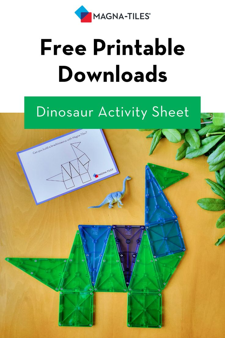 Magna-Tiles® Free Printable Downloads: Dinosaur Activity Sheet in Free Printable Template Magna Tiles Printables
