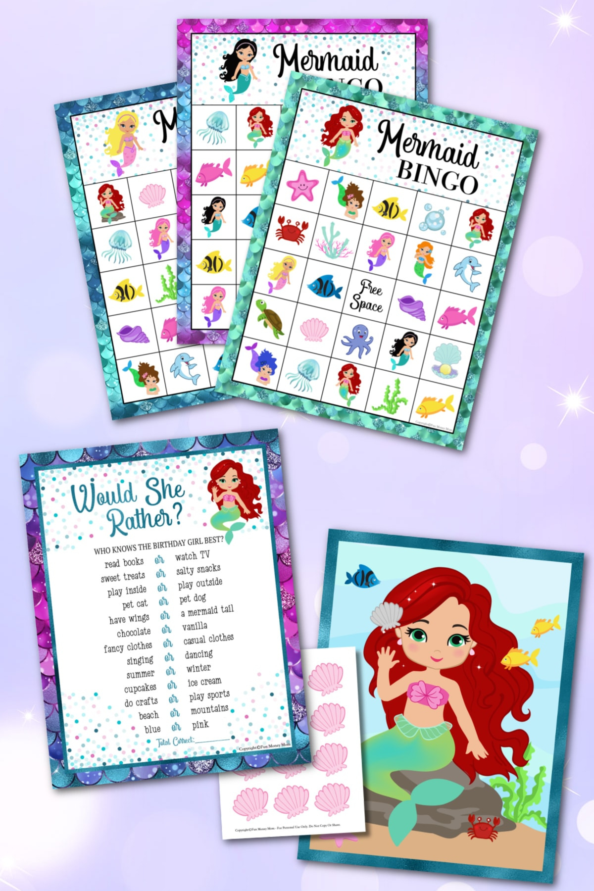 Mermaid Party Games (Free Printables) - Fun Money Mom pertaining to Free Mermaid Party Printables