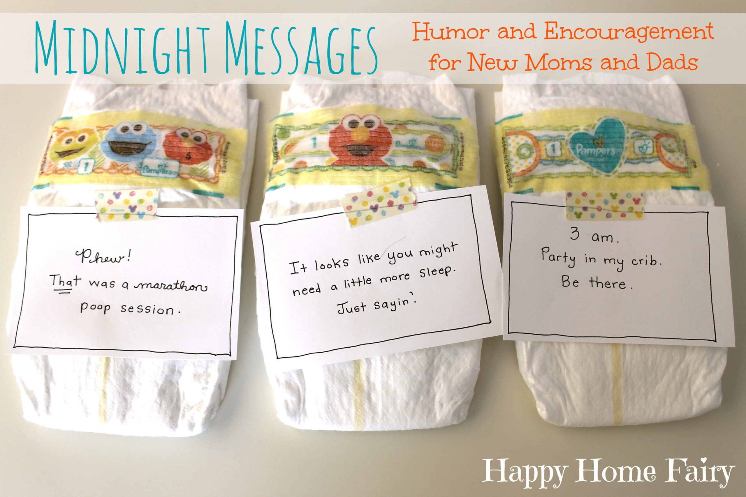 Midnight Messages For New Mommies - Free Printable! - Happy Home Fairy with regard to Late Night Diaper Notes Free Printable