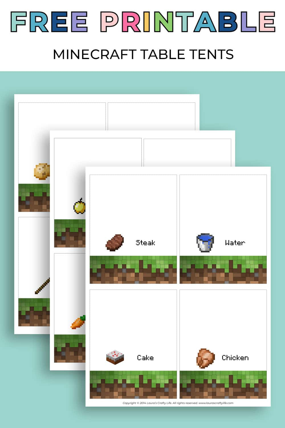 Minecraft Food Labels regarding Free Minecraft Printables Food Labels