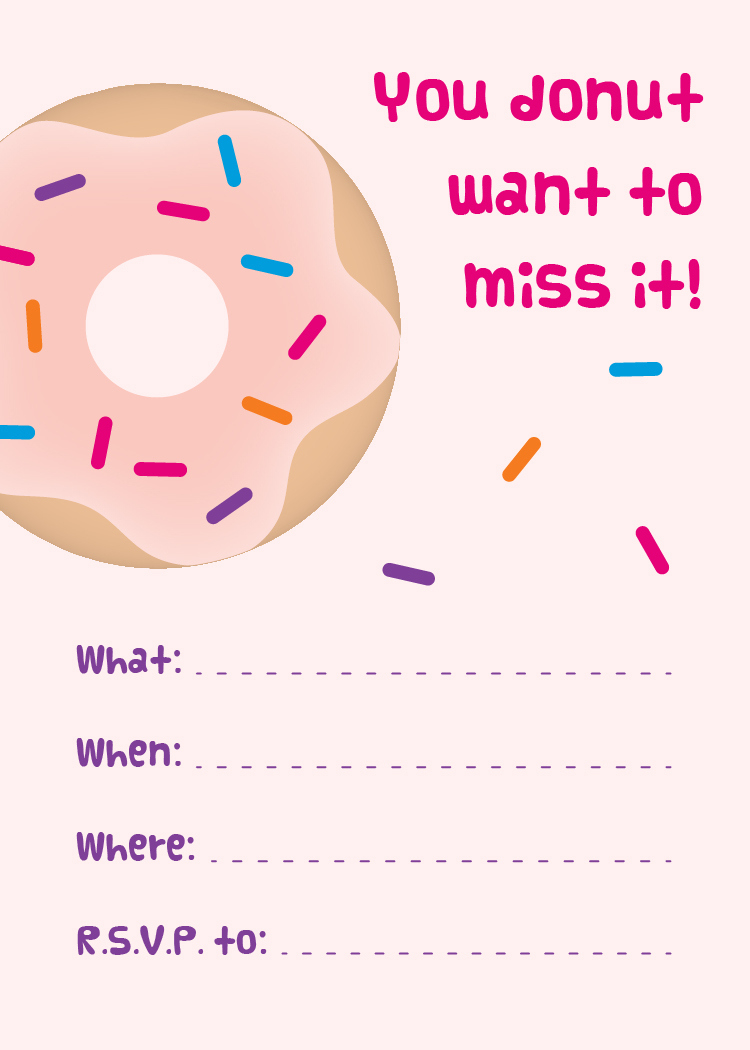 Mini Donuts + Free Printable Donut Party Invitations | Emmy + with regard to Donut Party Free Printables