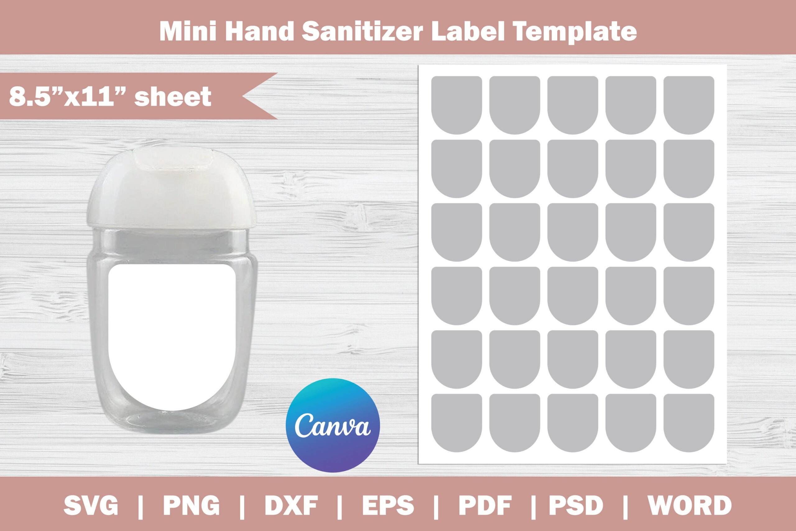 Mini Hand Sanitizer Label Template Svg, 8.5&amp;quot;X11&amp;quot; regarding Printable Bath And Body Works Hand Sanitizer Label Template Free