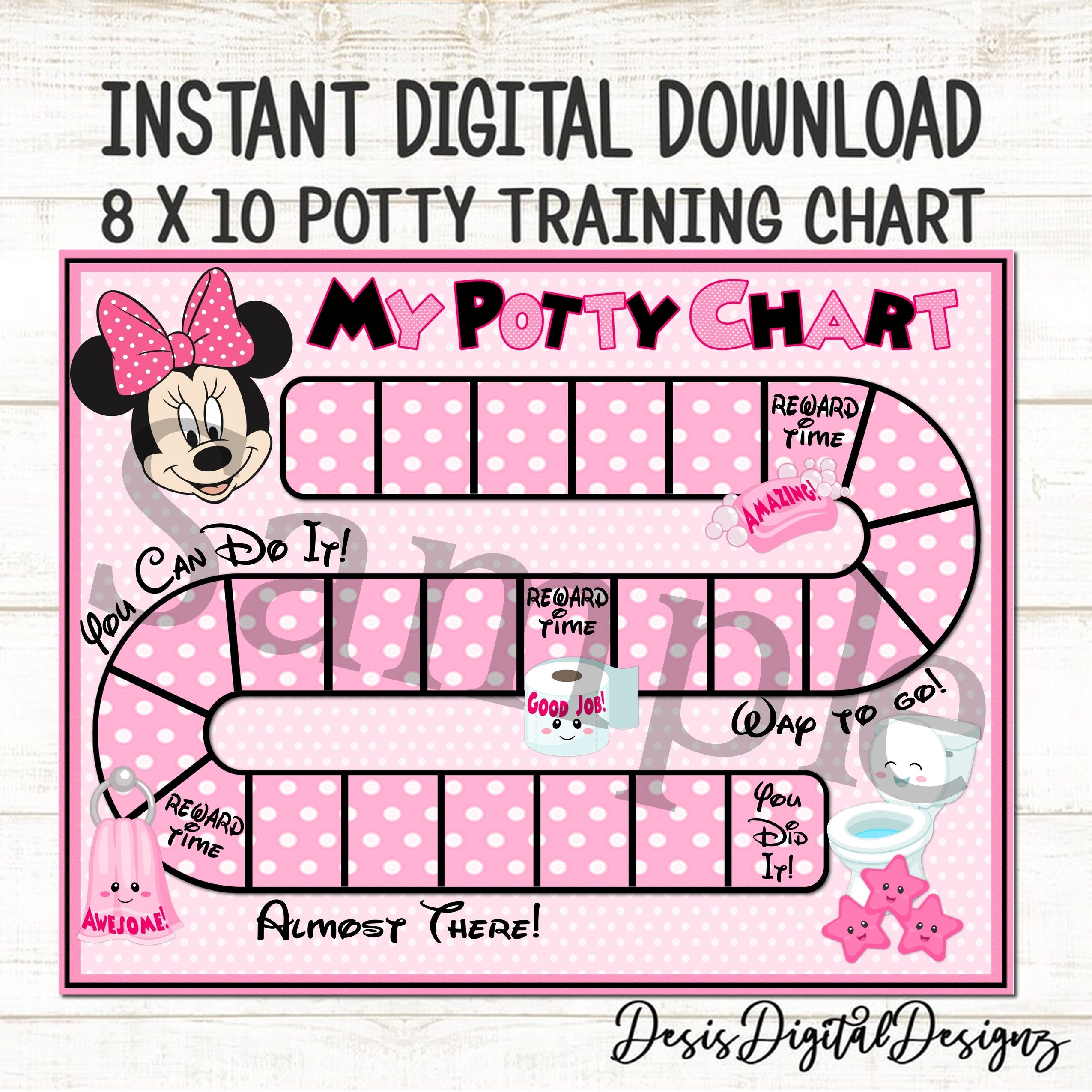 Minnie Mouse Potty Chart Minnie Mouse Potty Training Chart Reward for Free Printable Minnie Mouse Potty Chart