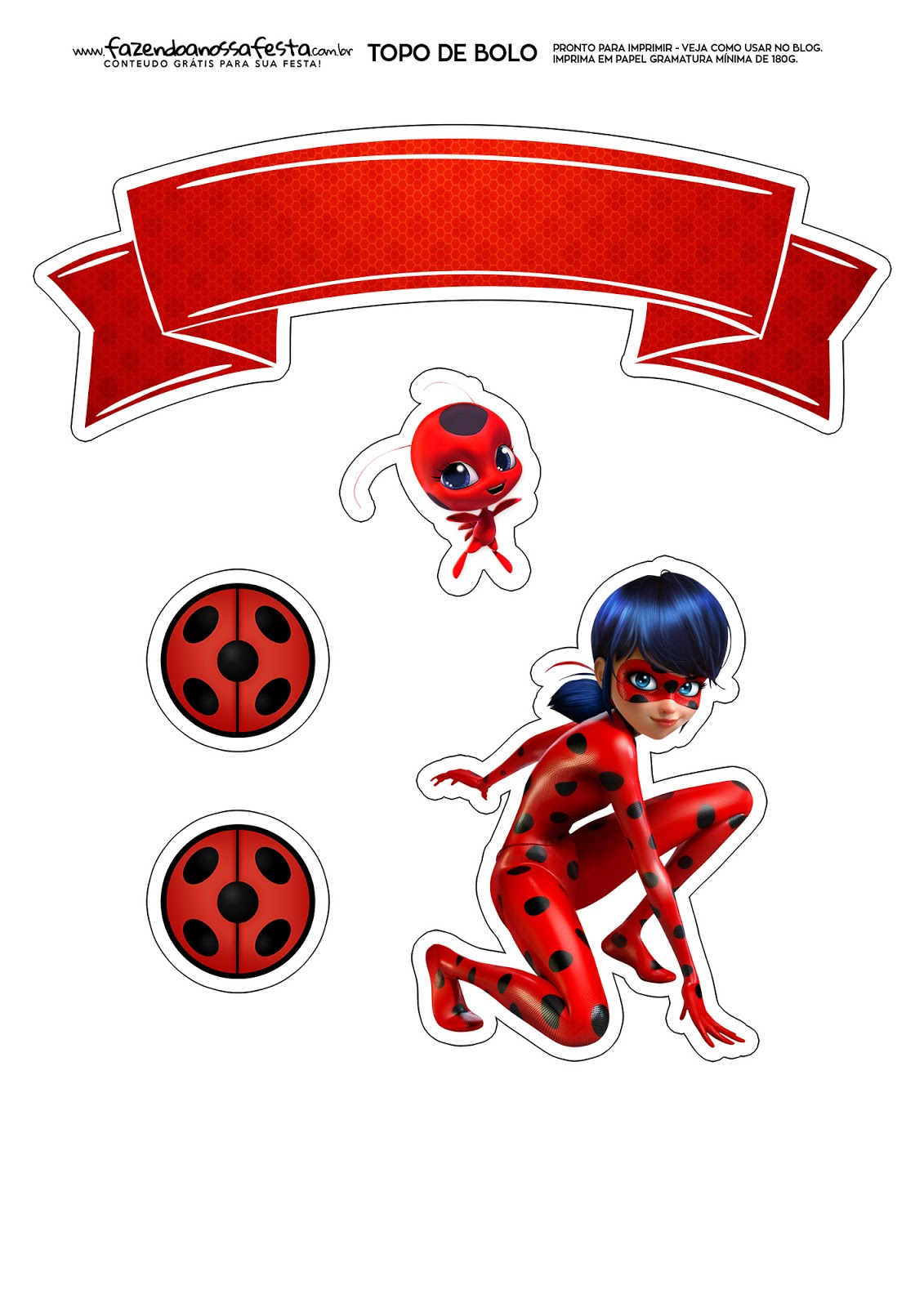 Miraculous Ladybug: Free Printable Cake Toppers. - Oh My Fiesta with regard to Free Printable Miraculous Ladybug Cupcake Toppers Printable