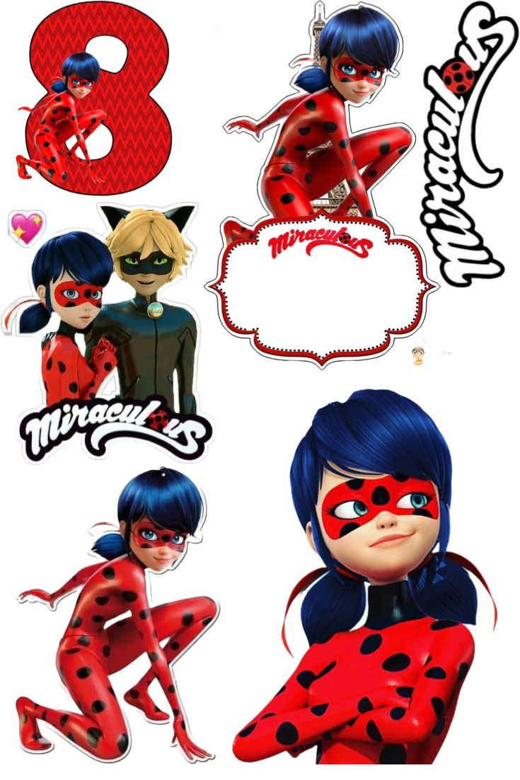 Miraculous Ladybug Printable Cake Toppers throughout Free Printable Miraculous Ladybug Cupcake Toppers Printable