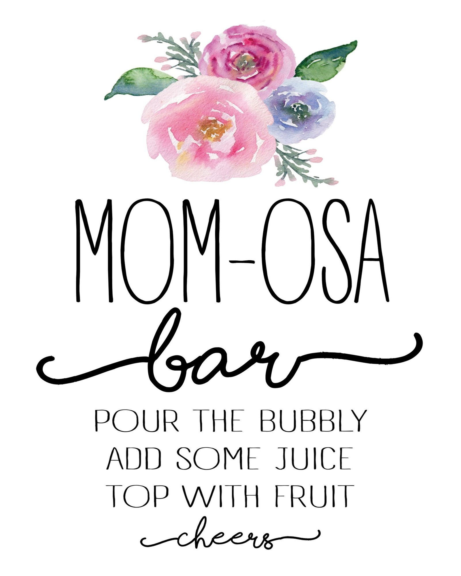 Mom-Osa Bar With Free Printables in Mom Osa Bar Sign Printable Free
