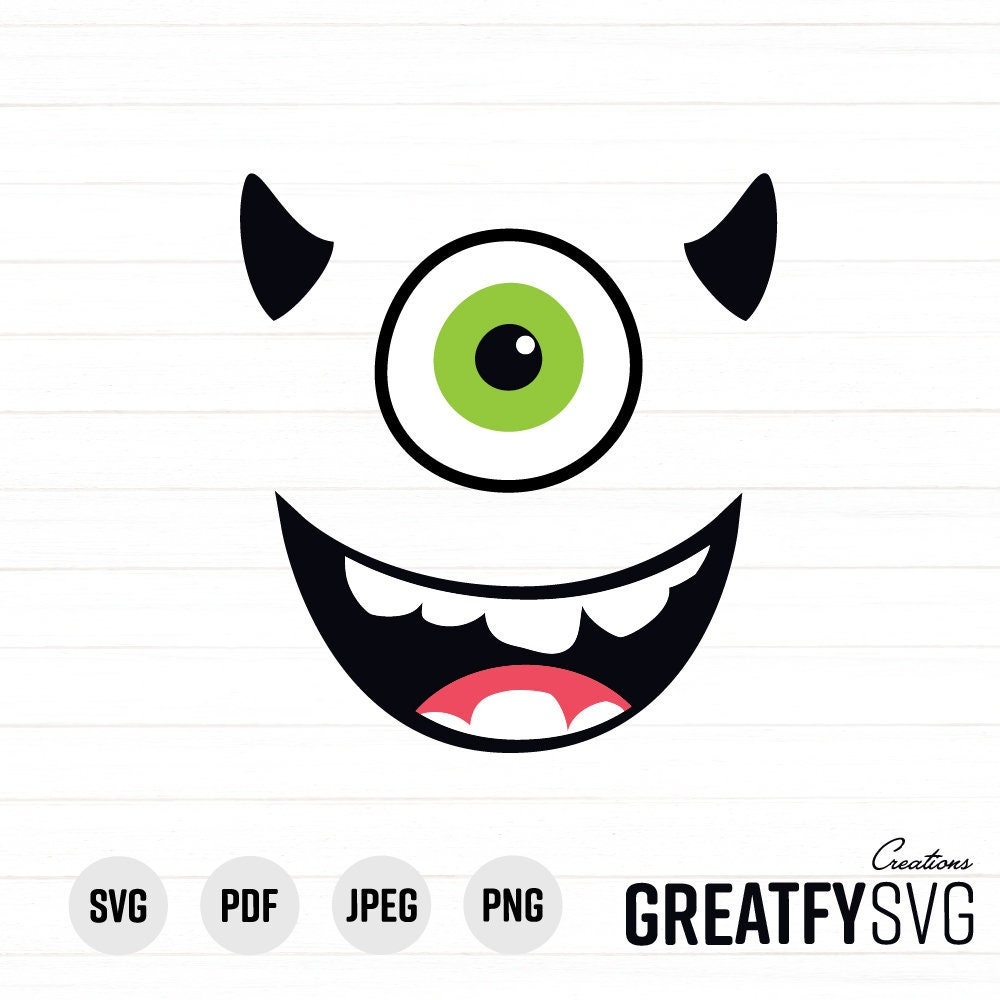 Monster Gesicht Svg, Monster Svg, Monster Grün, Gesicht Svg for Mike Wazowski Mouth Printable