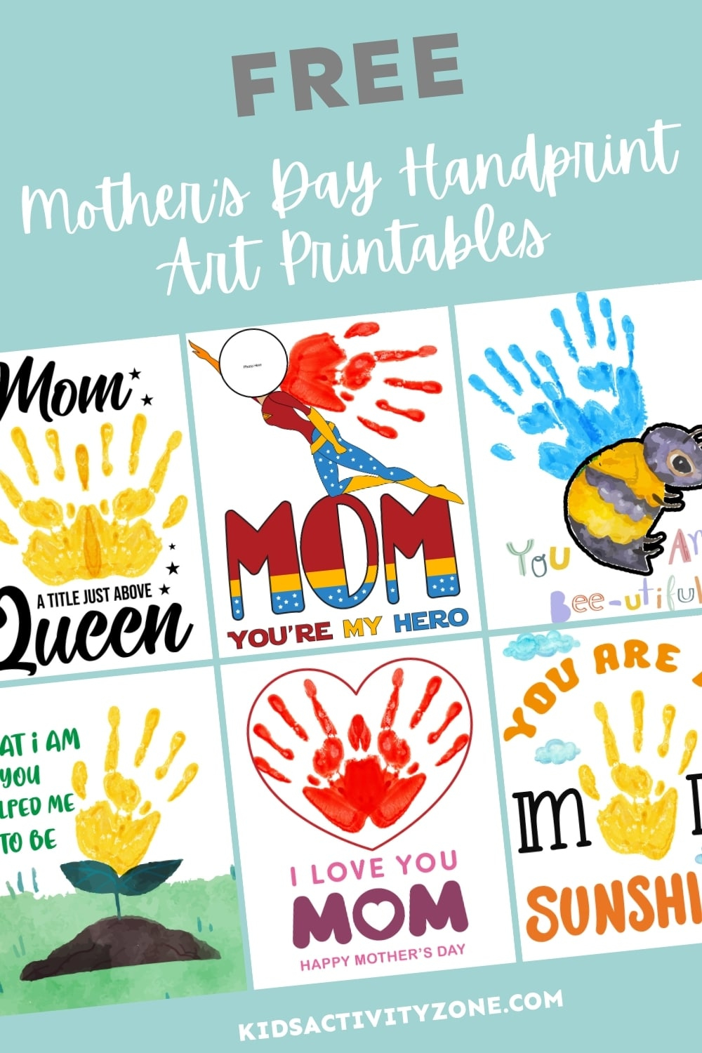 Mother&amp;#039;S Day Handprint Art Printables - Kids Activity Zone for Mother&amp;amp;#039;s Day Handprint Printables
