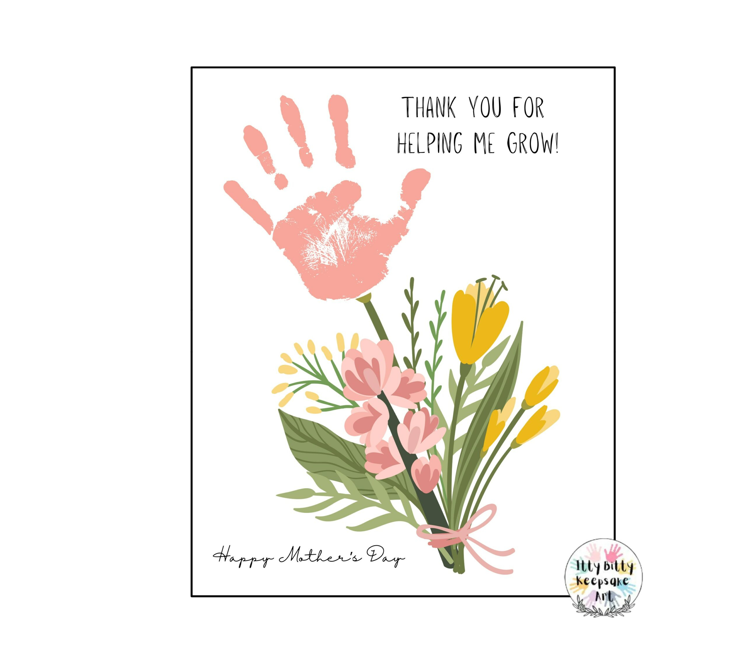 Mother&amp;#039;S Day Handprint Craft Art Printable Template / Spring for Mother&amp;#039;S Day Handprint Printables