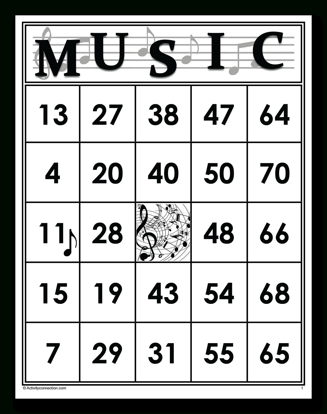 Music Bingo Cards (Printable) - Activity Connection intended for Printable Music Bingo Cards