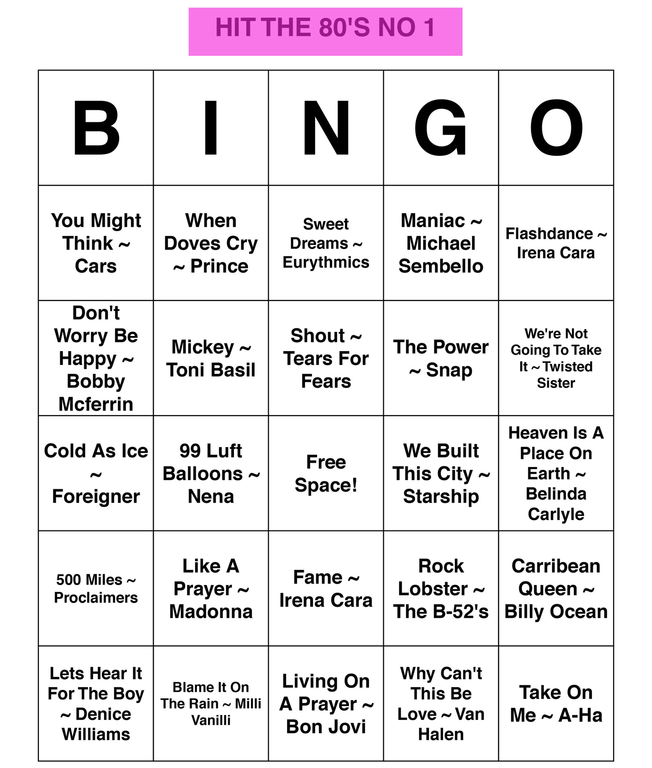 Musical Bingo - Musical Bingo inside Printable Music Bingo Cards