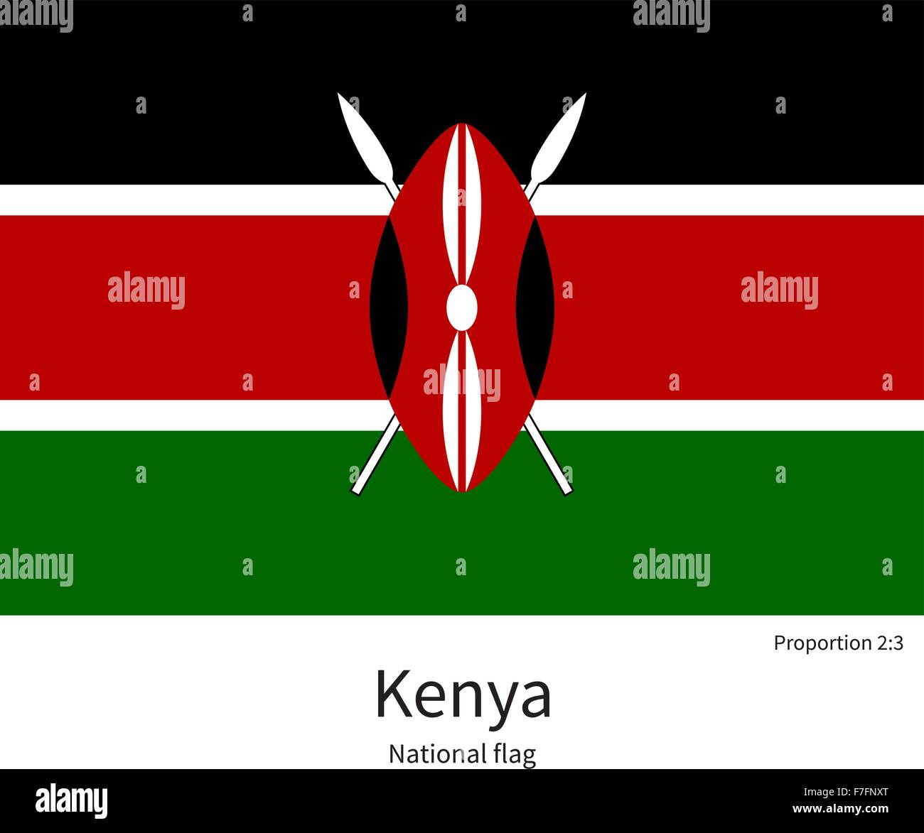 National Flag Of Kenya With Correct Proportions, Element, Colors in Printable Flag Of Kenya